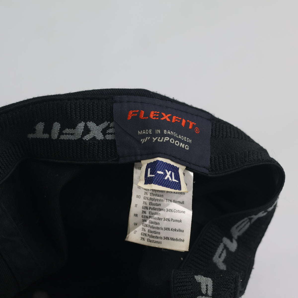 Thrifted Flexfit Yupoong Black Stretch-Fit Cap (Size 59–61 cm) | 10878