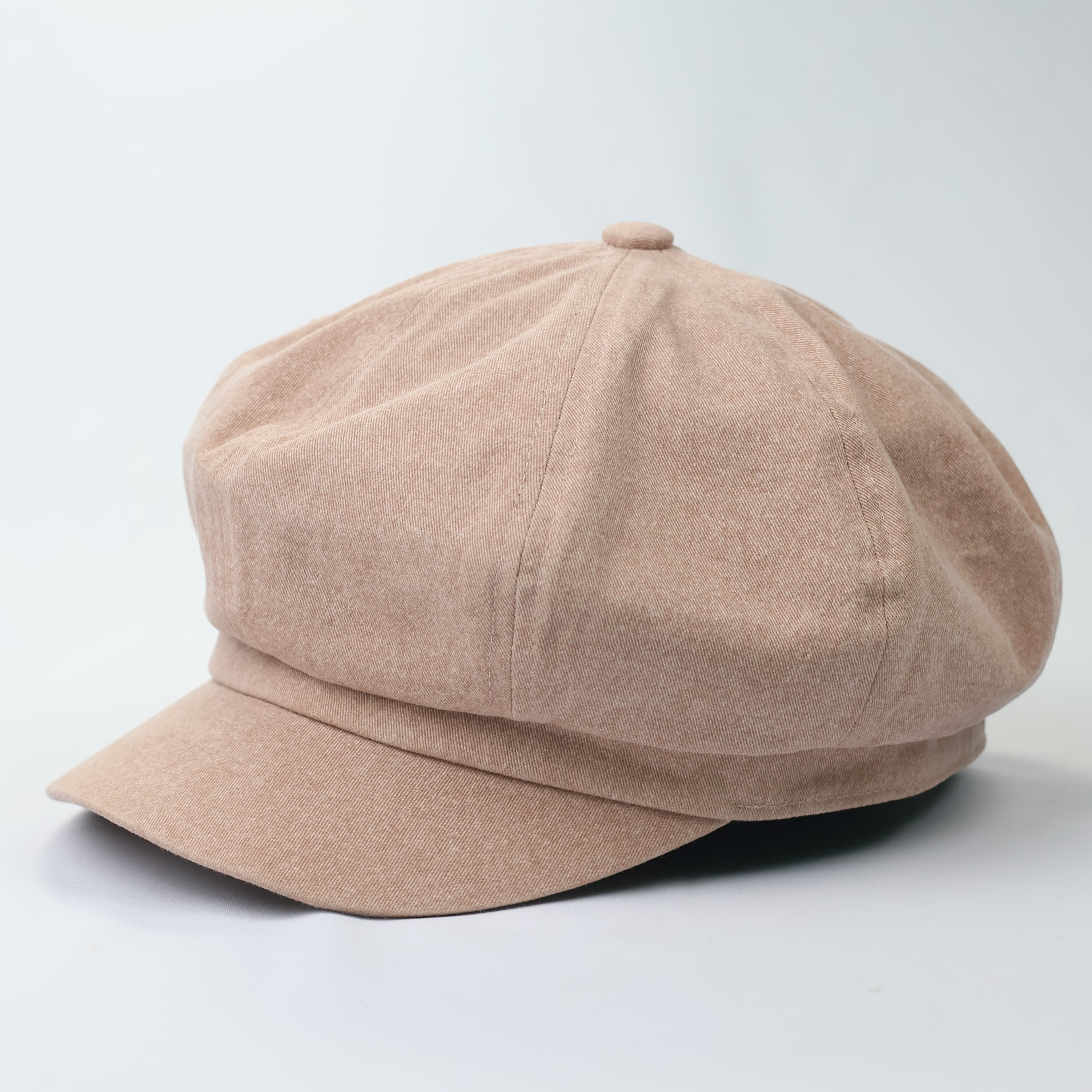 Brookside New York Newsboy Cap - Beige Cotton Baker Boy Thrifted Hat