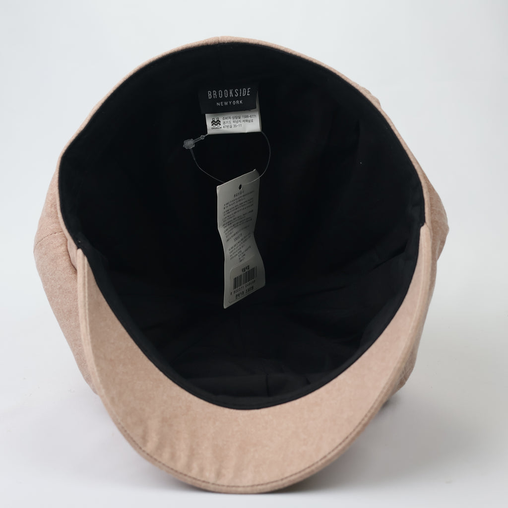 Brookside New York Newsboy Cap - Beige Cotton Baker Boy Thrifted Hat