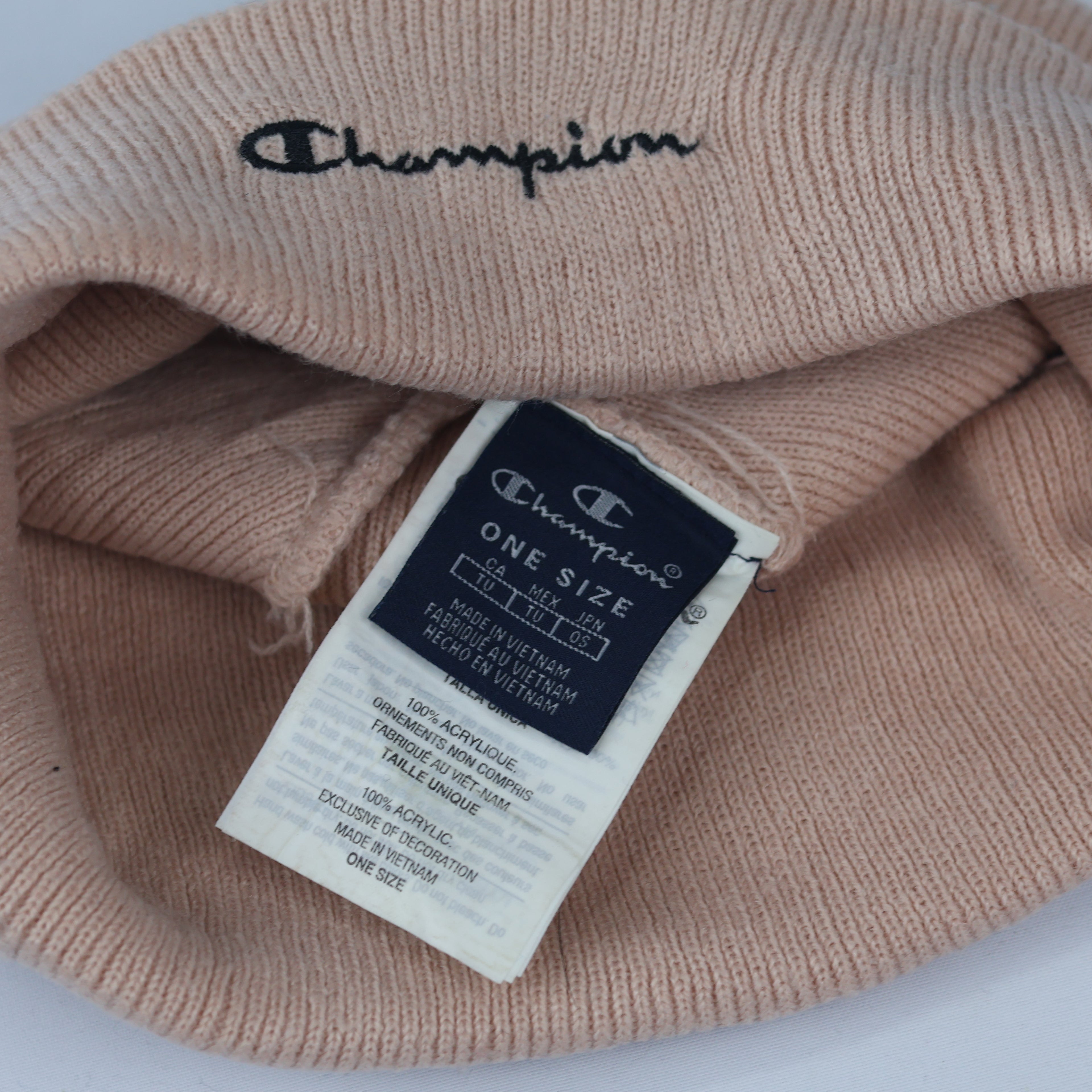 Authentic Champion Embroidered Script Logo Beanie - One Size Adult Cap