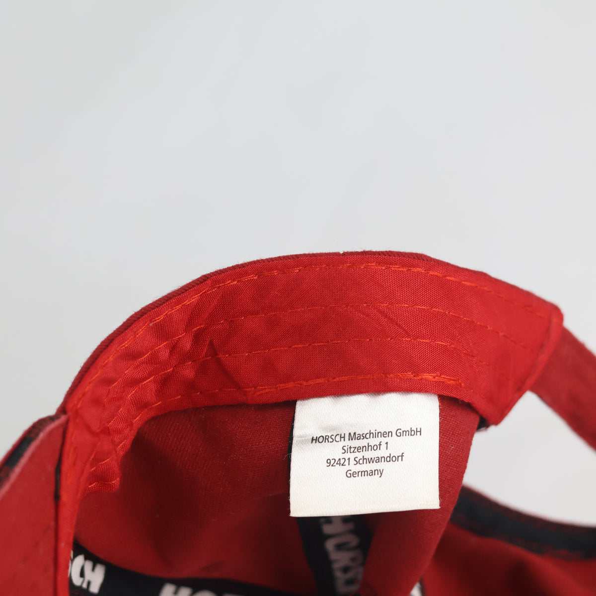 Thrifted  Horsch Red Cotton Embroidered Curved Brim Cap (Size 55–56 cm) | 10884