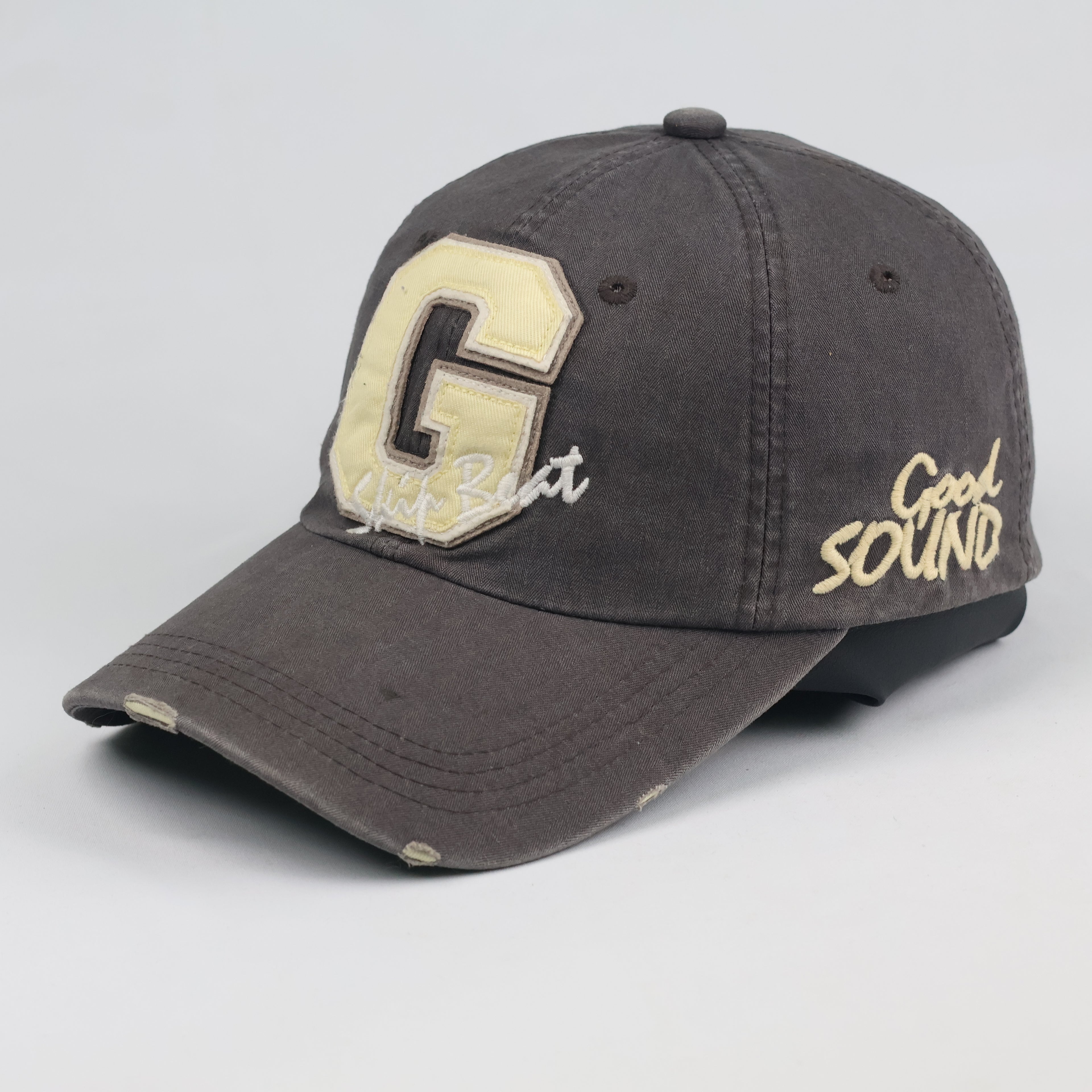 Rock 'N Blue Good Sound Embroidered Cap - Charcoal Gray Thrifted Hat