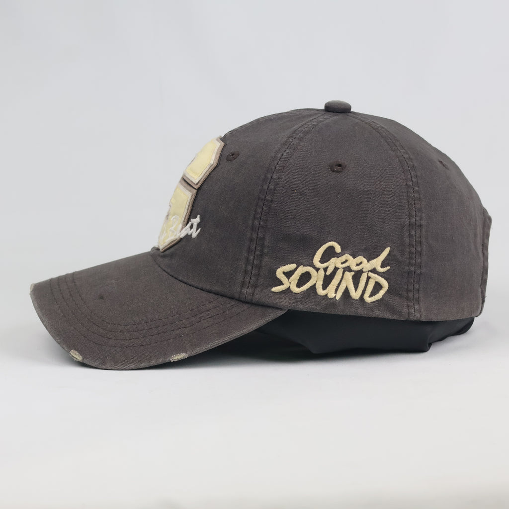 Rock 'N Blue Good Sound Embroidered Cap - Charcoal Gray Thrifted Hat