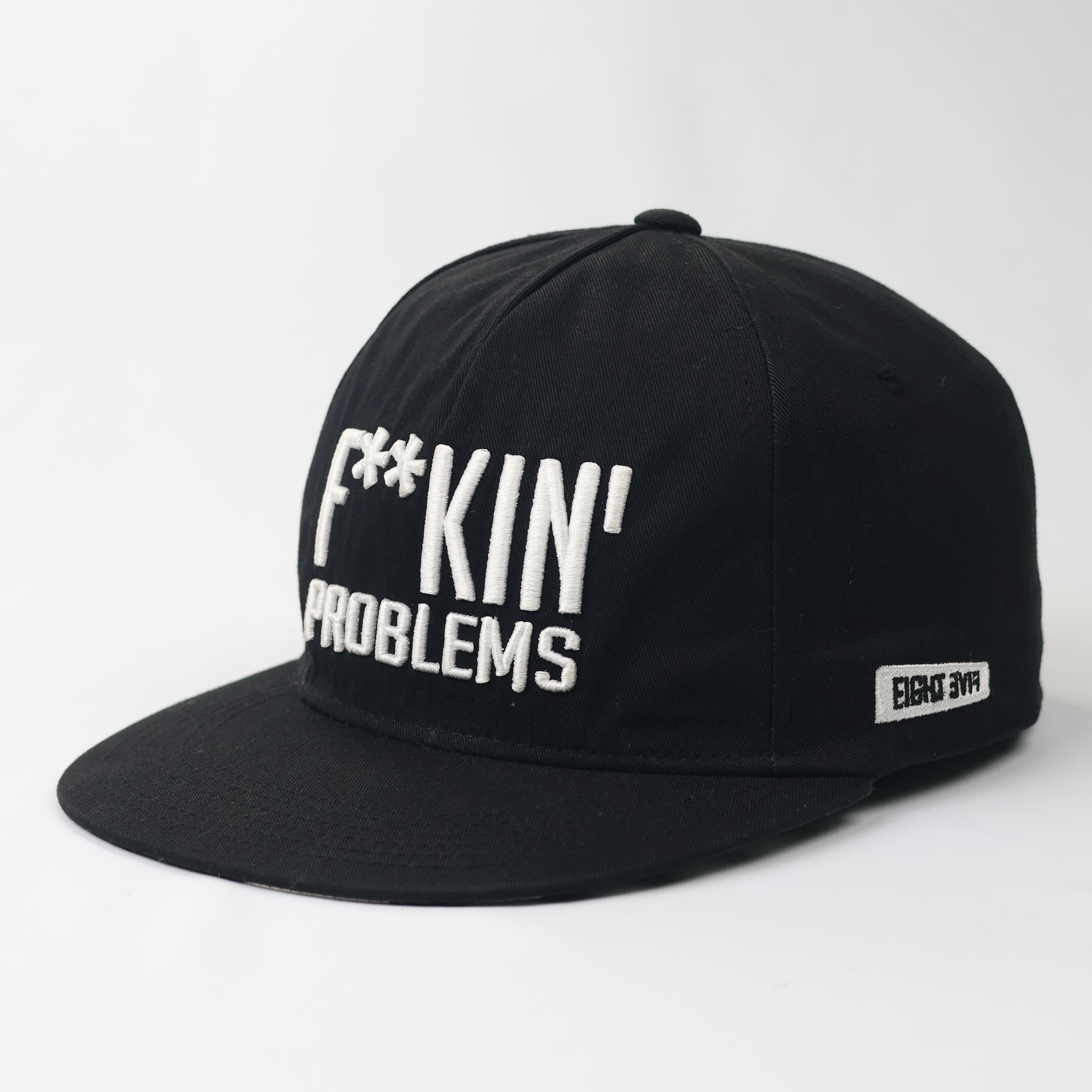 Eight Five "F**kin' Problems" Black Snapback Hat - Streetwear Graphic Cap