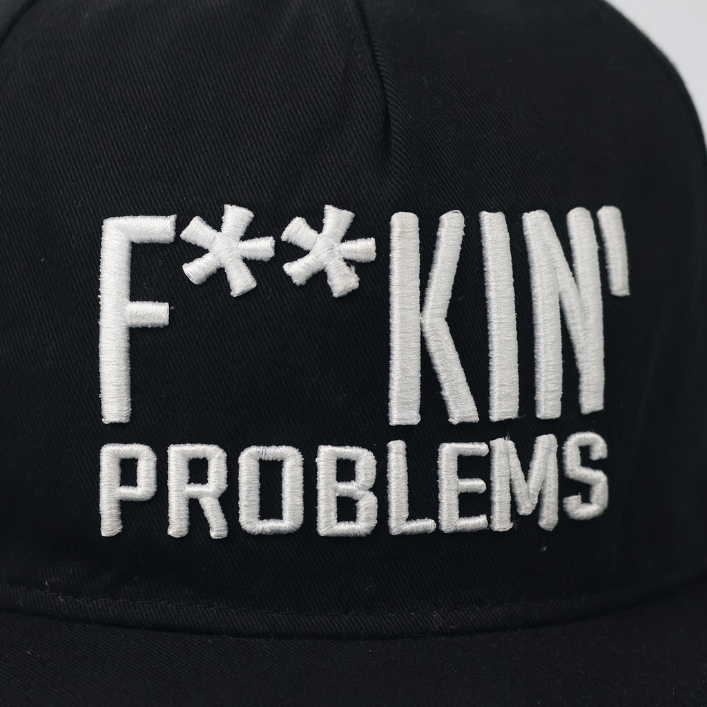 Eight Five "F**kin' Problems" Black Snapback Hat - Streetwear Graphic Cap