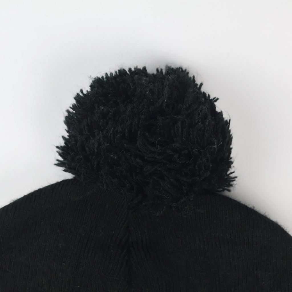 Adidas Adult Unisex Leopard Print Pom Thrifted Beanie - Black and Grey Winter Hat