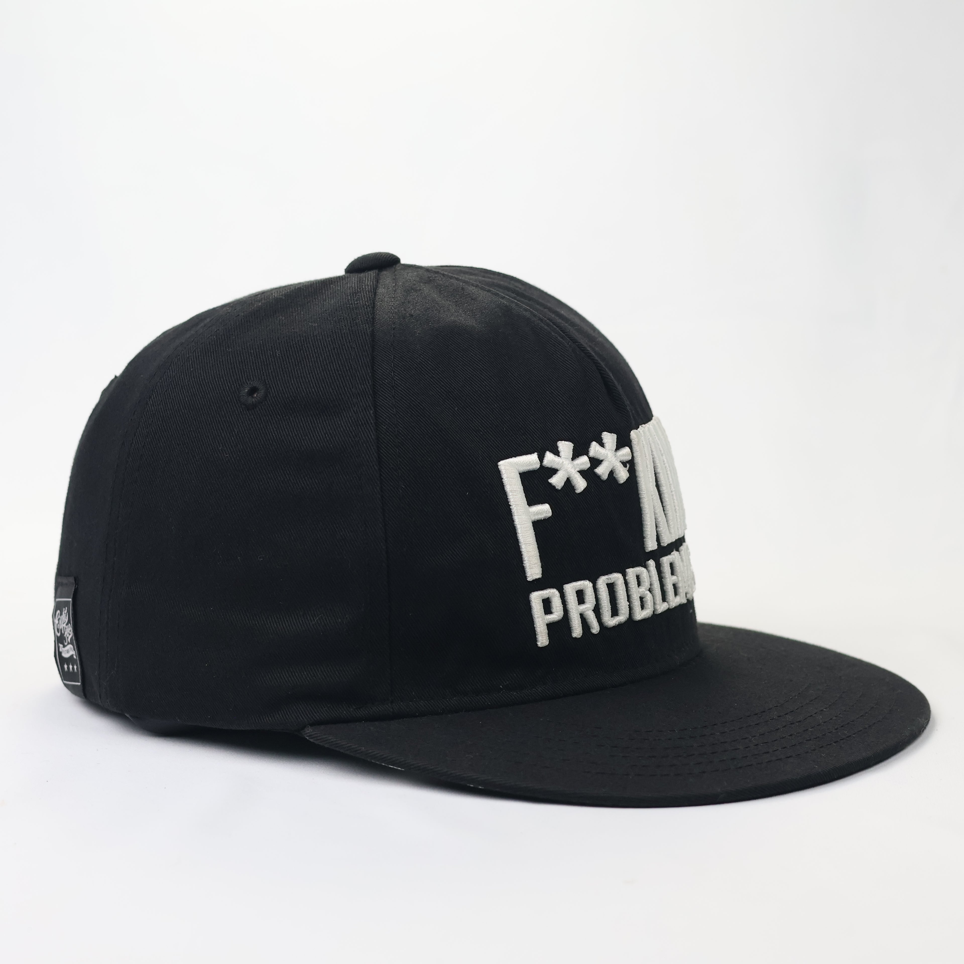 Eight Five "F**kin' Problems" Black Snapback Hat - Streetwear Graphic Cap