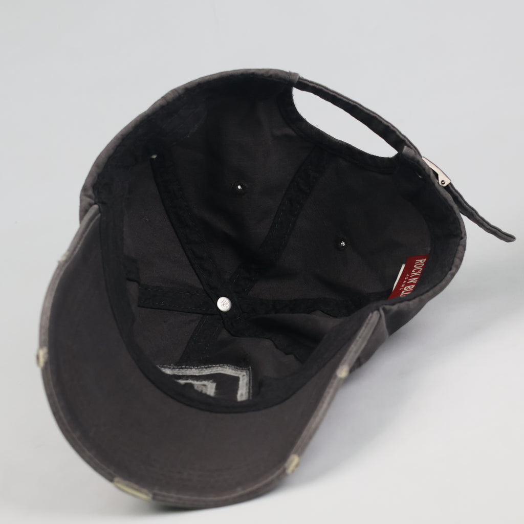 Rock 'N Blue Good Sound Embroidered Cap - Charcoal Gray Thrifted Hat