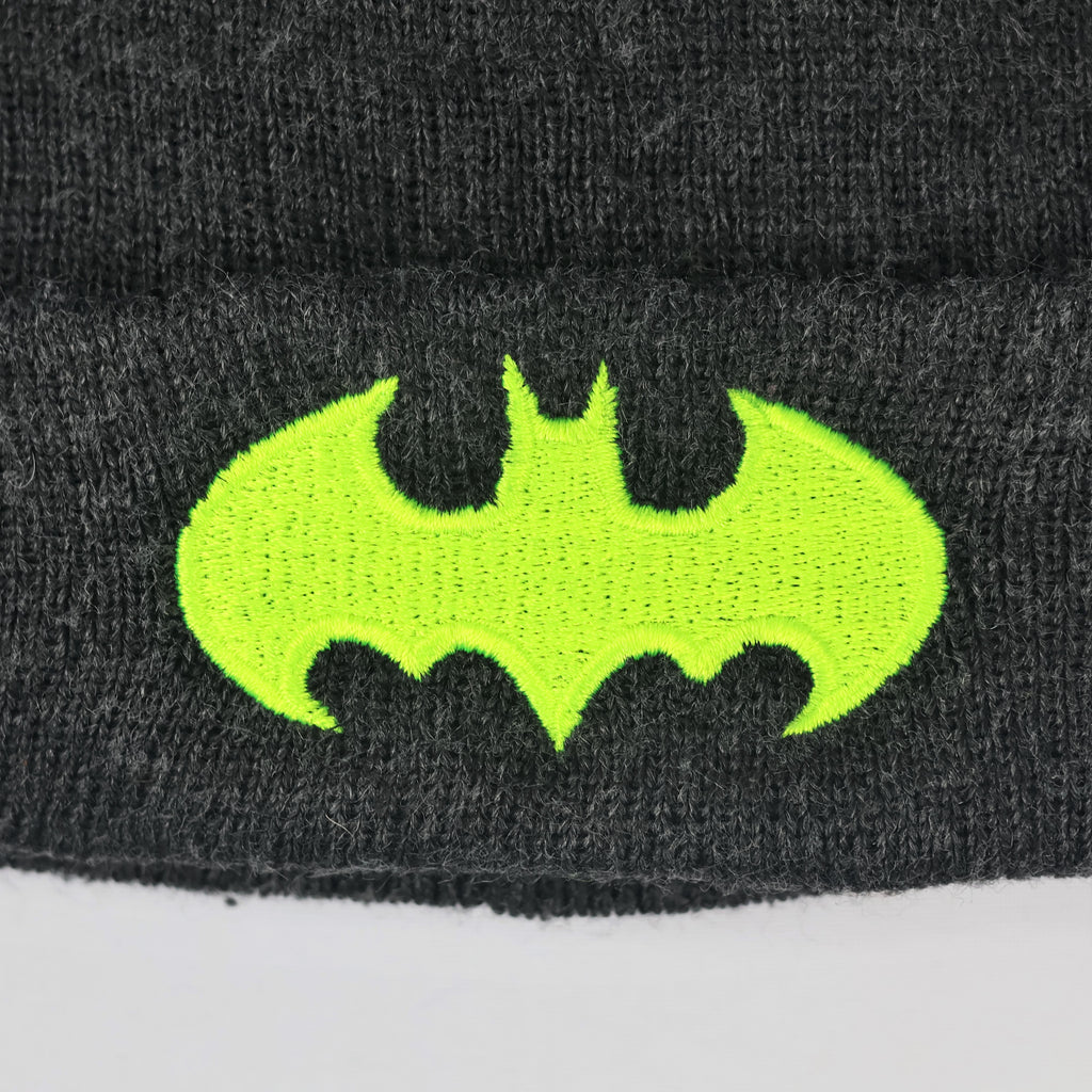DC Comics Batman Kids Winter Thrifted Beanie - Warm Knit Pom-Pom Hat