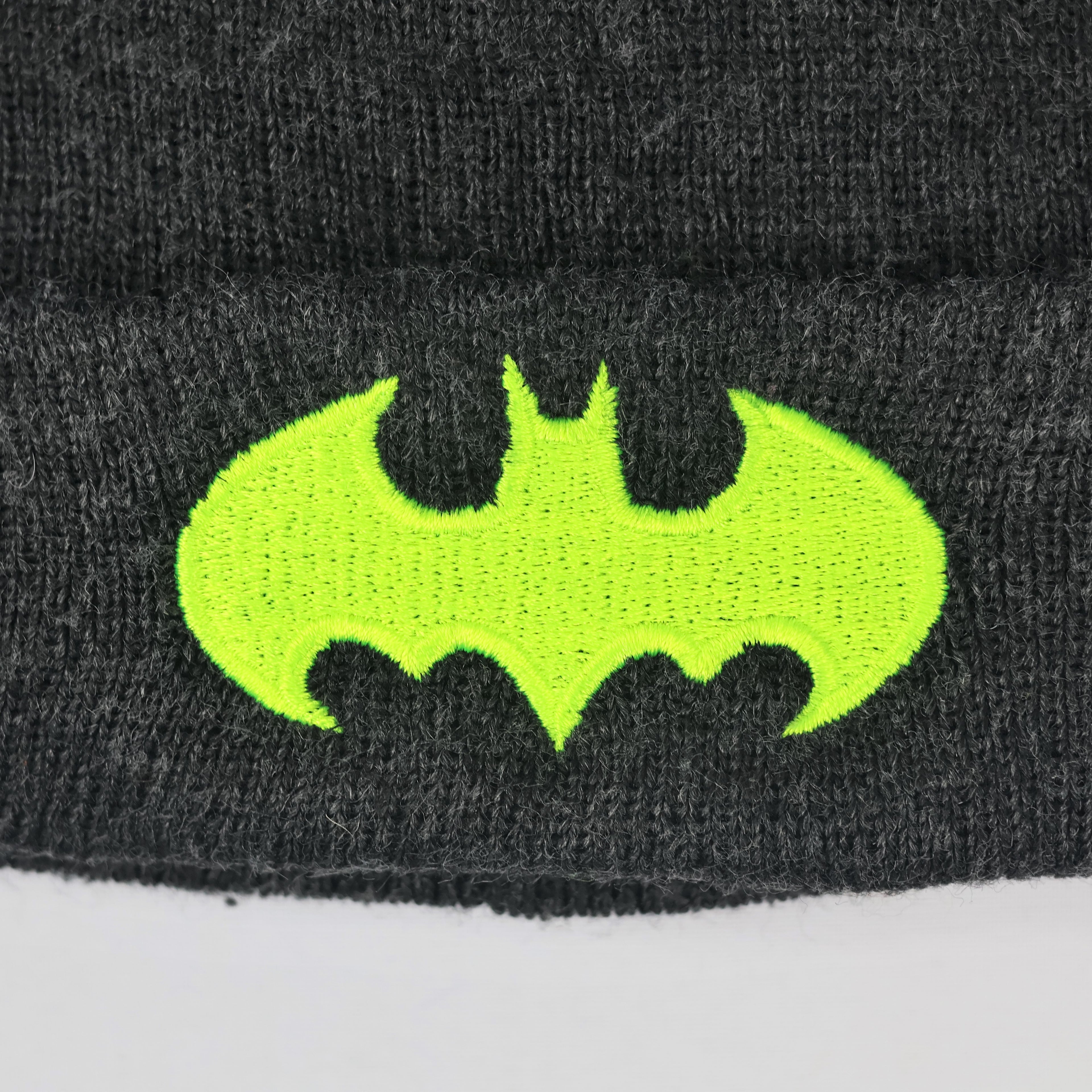 DC Comics Batman Kids Winter Thrifted Beanie - Warm Knit Pom-Pom Hat