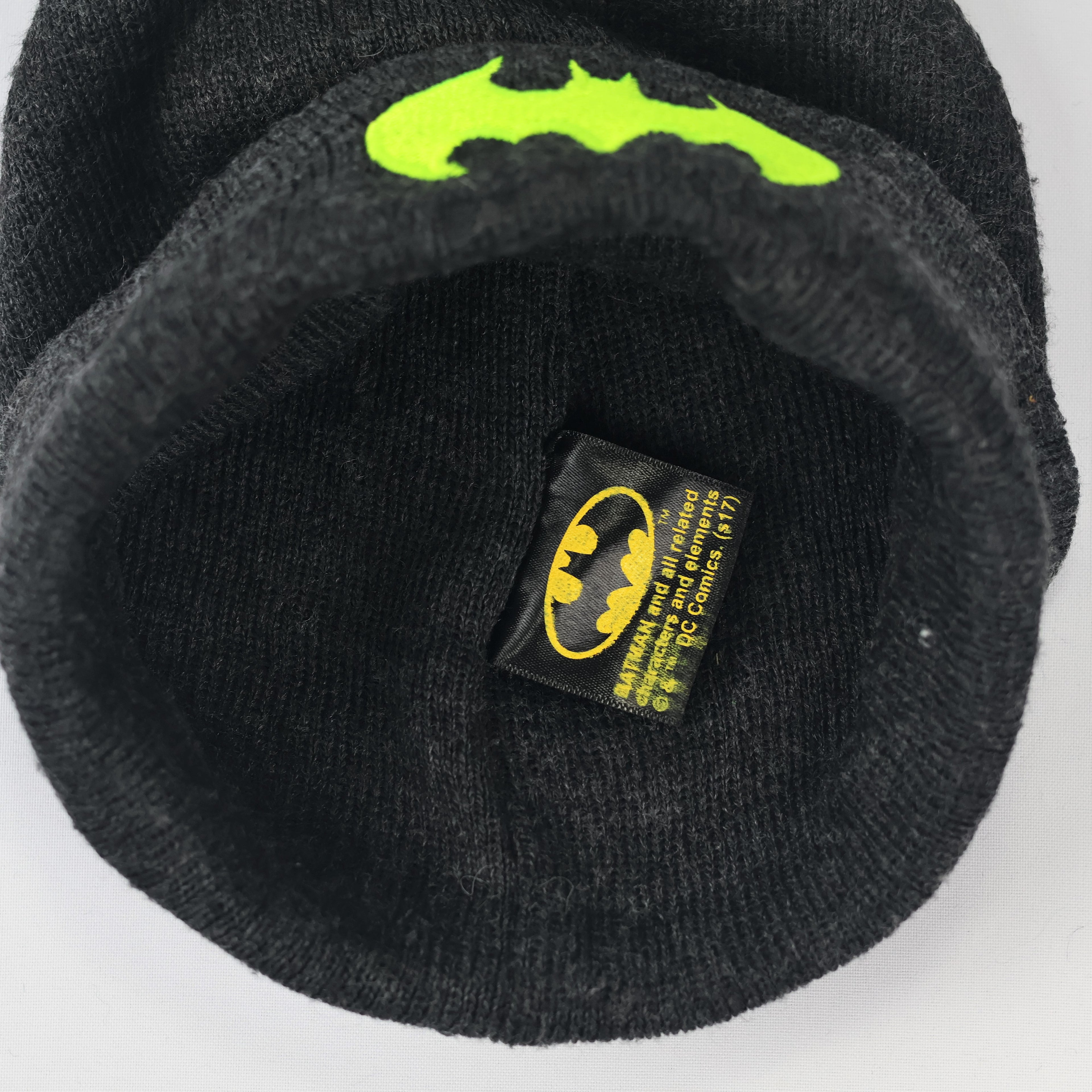 DC Comics Batman Kids Winter Thrifted Beanie - Warm Knit Pom-Pom Hat