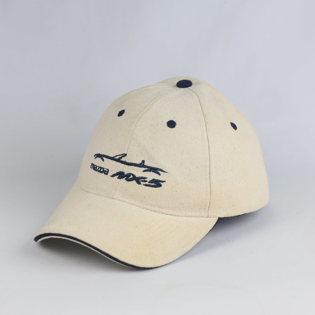 Thrifted Vintage US Basic Mazda MX-5 Embroidered Beige Baseball Cap (57-58 cm) | 11012