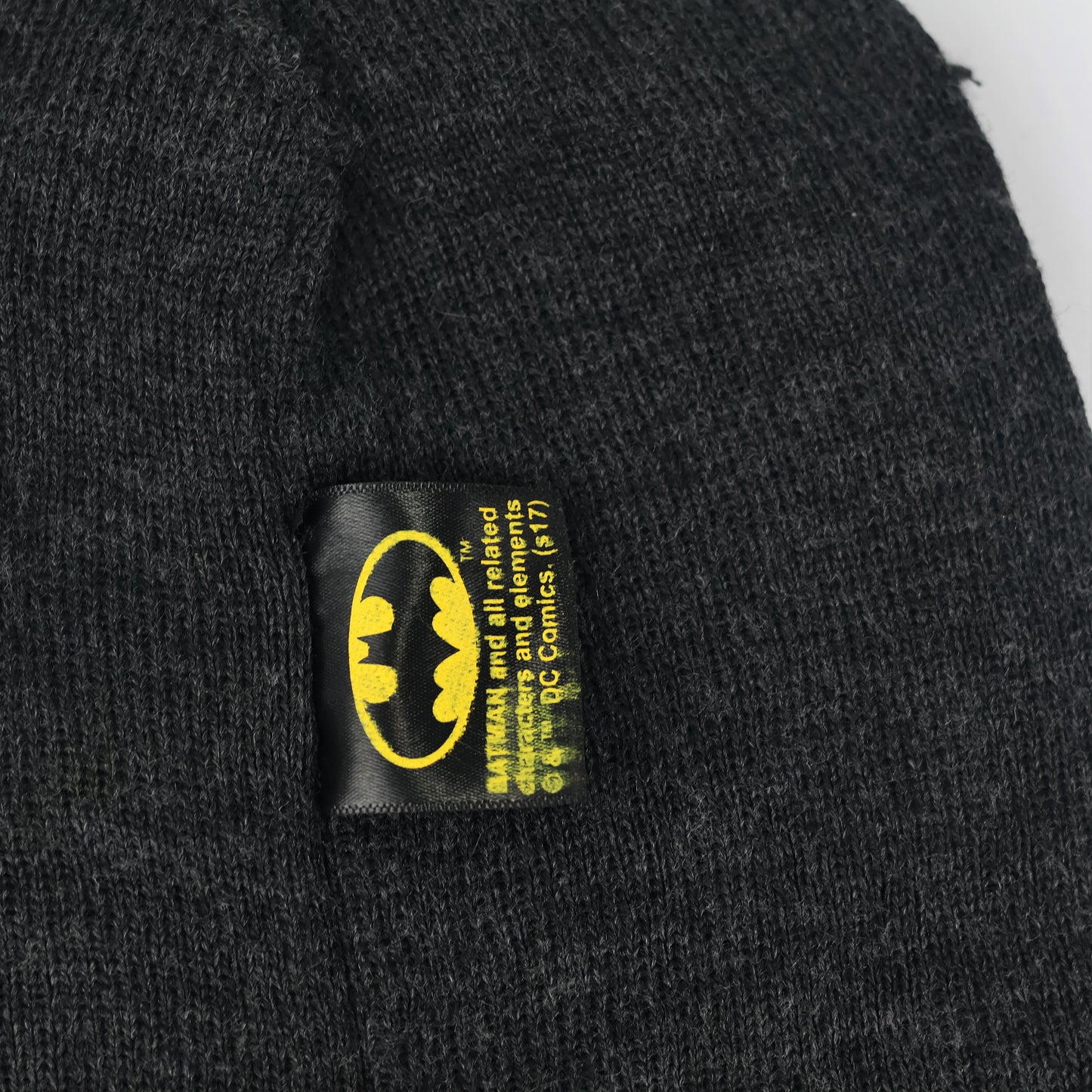 DC Comics Batman Kids Winter Thrifted Beanie - Warm Knit Pom-Pom Hat