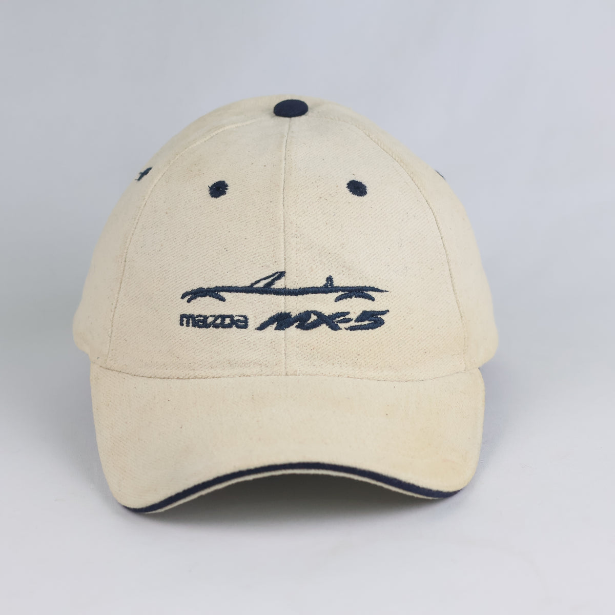 Thrifted Vintage US Basic Mazda MX-5 Embroidered Beige Baseball Cap (57-58 cm) | 11012