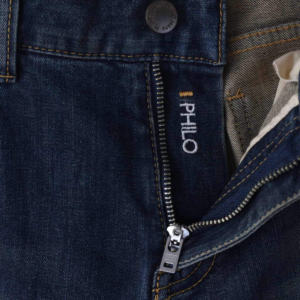 Thrifted Men's PLAC Jeans Placid Wave Blue Slim Fit Denim Waist: 32/ J1075