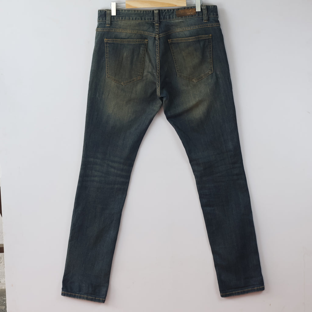 Thrifted Men's PLAC Jeans Placid Wave Blue Slim Fit Denim Waist: 32/ J1075