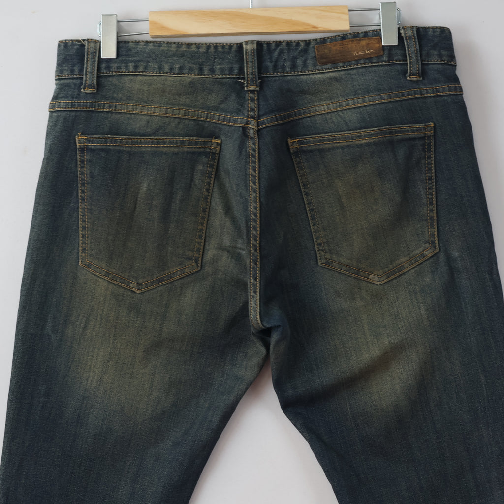 Thrifted Men's PLAC Jeans Placid Wave Blue Slim Fit Denim Waist: 32/ J1075