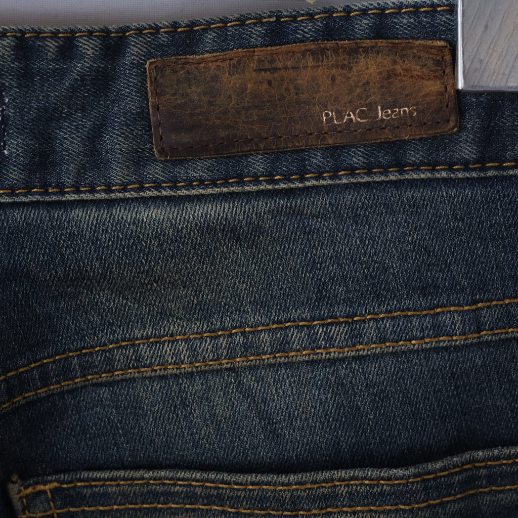 Thrifted Men's PLAC Jeans Placid Wave Blue Slim Fit Denim Waist: 32/ J1075