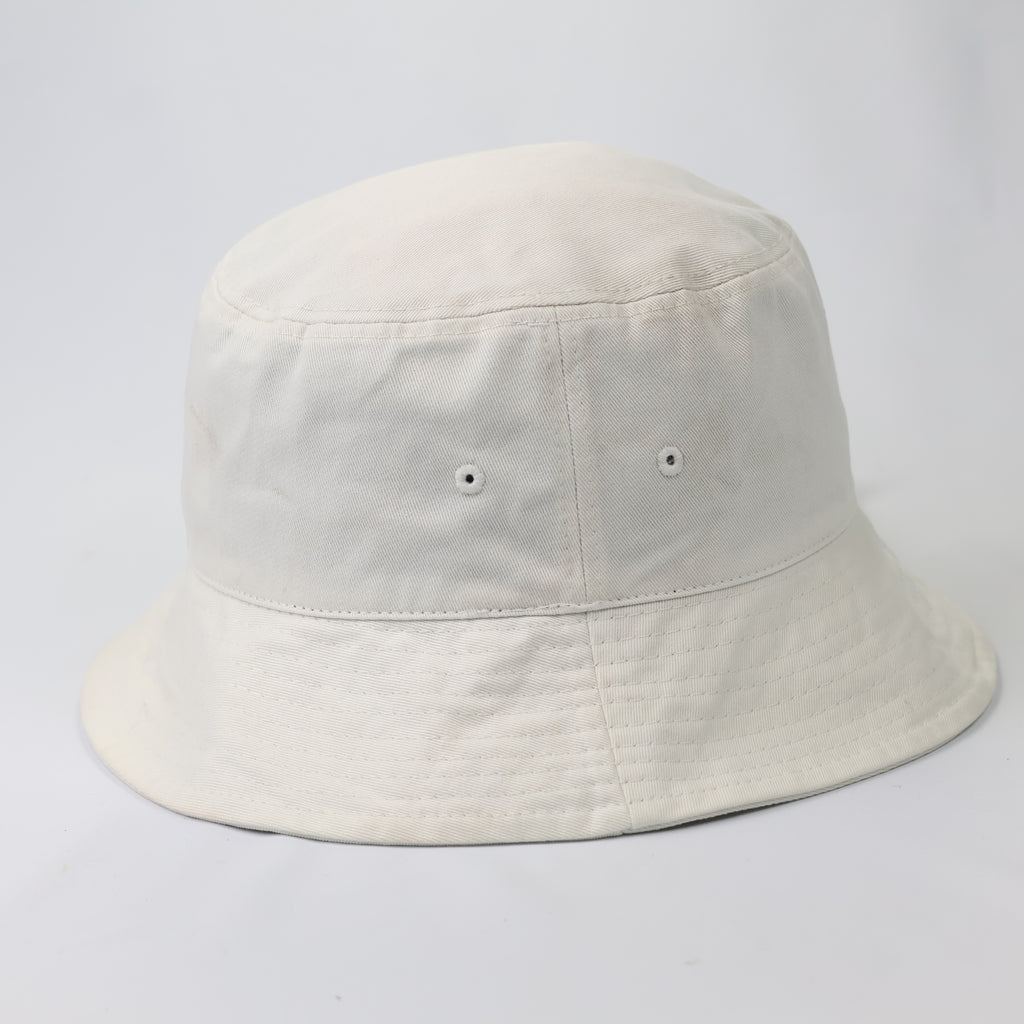 Minimalist Off-White Bucket Hat with Adjustable Chin Strap - Thrifted