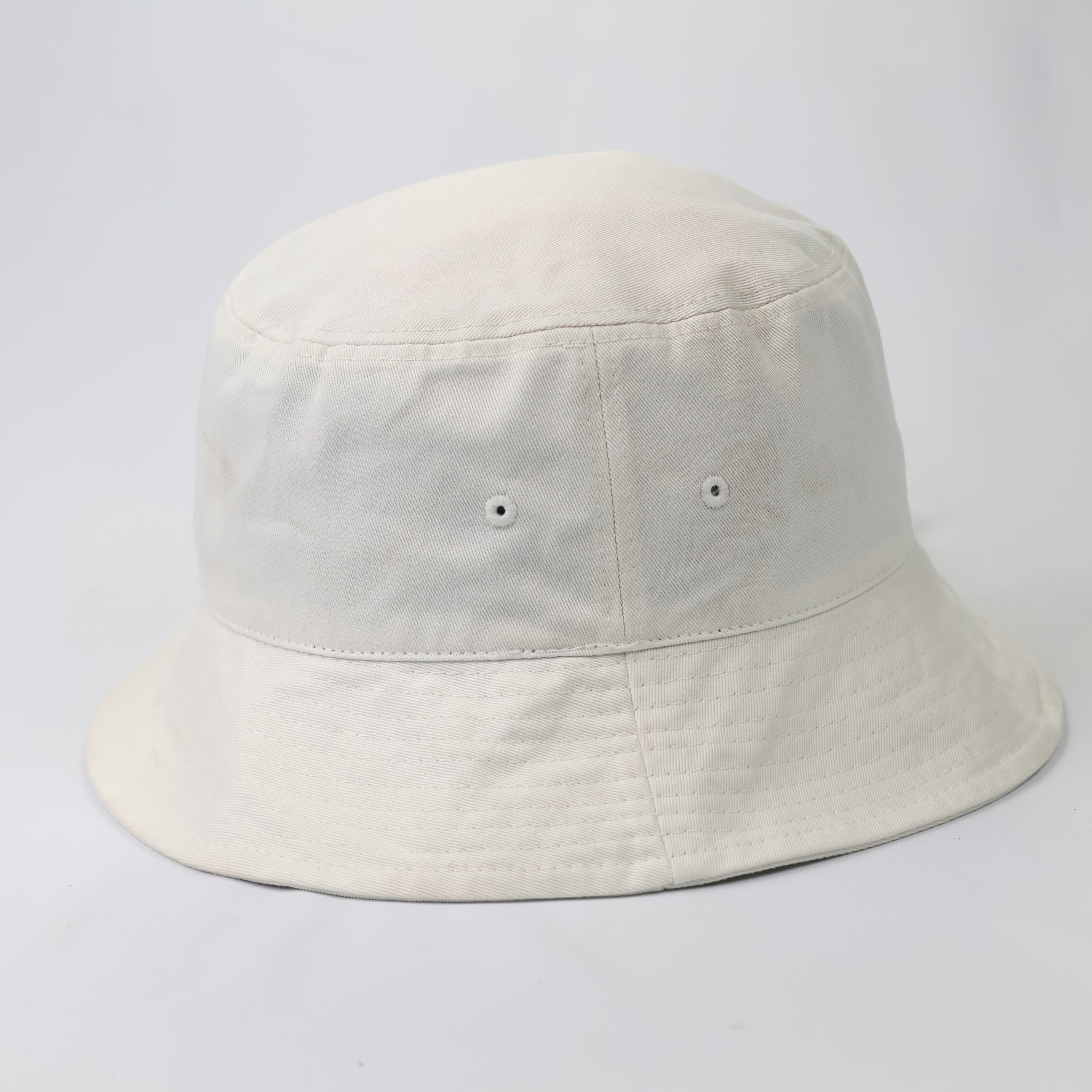 Minimalist Off-White Bucket Hat with Adjustable Chin Strap - Thrifted