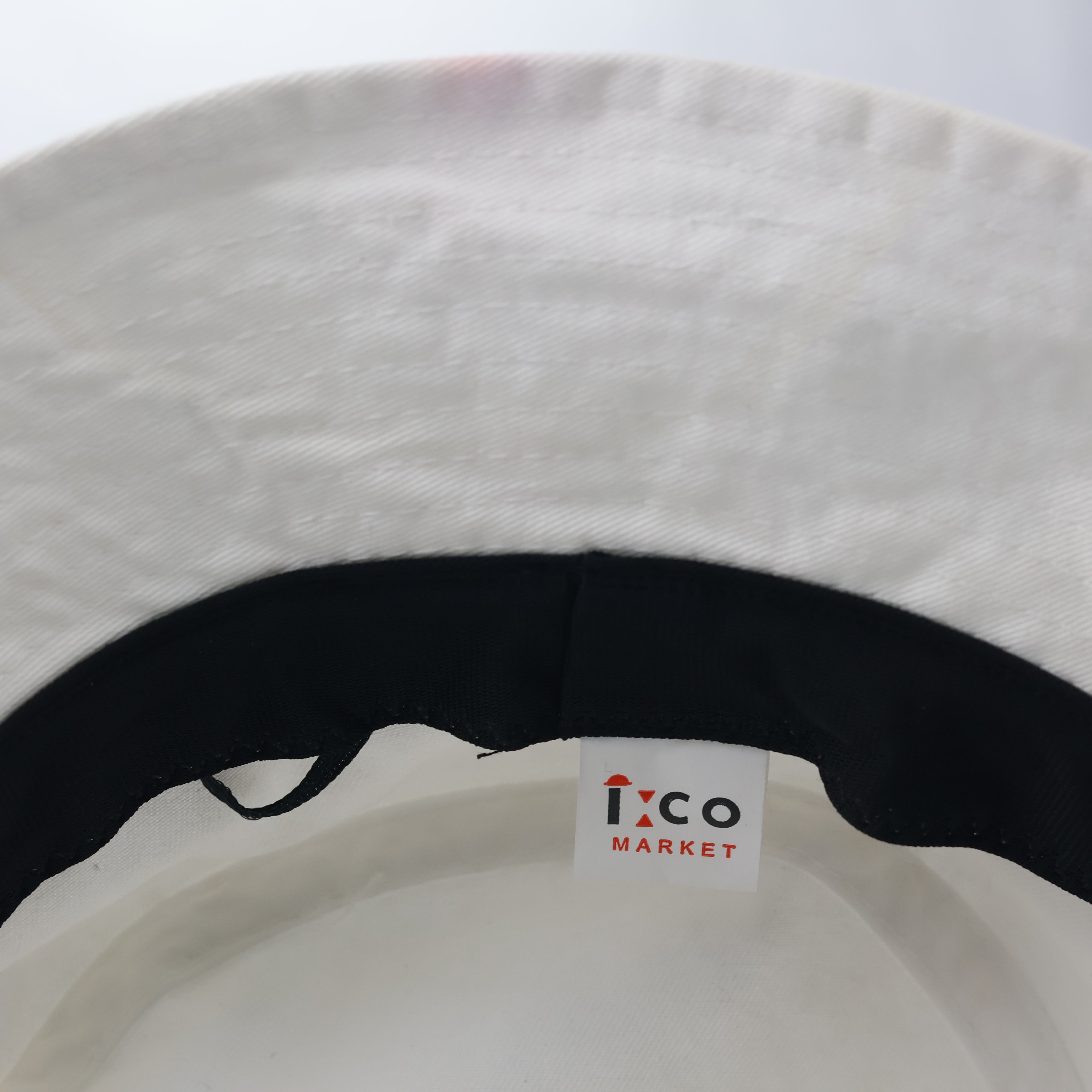 Minimalist Off-White Bucket Hat with Adjustable Chin Strap - Thrifted