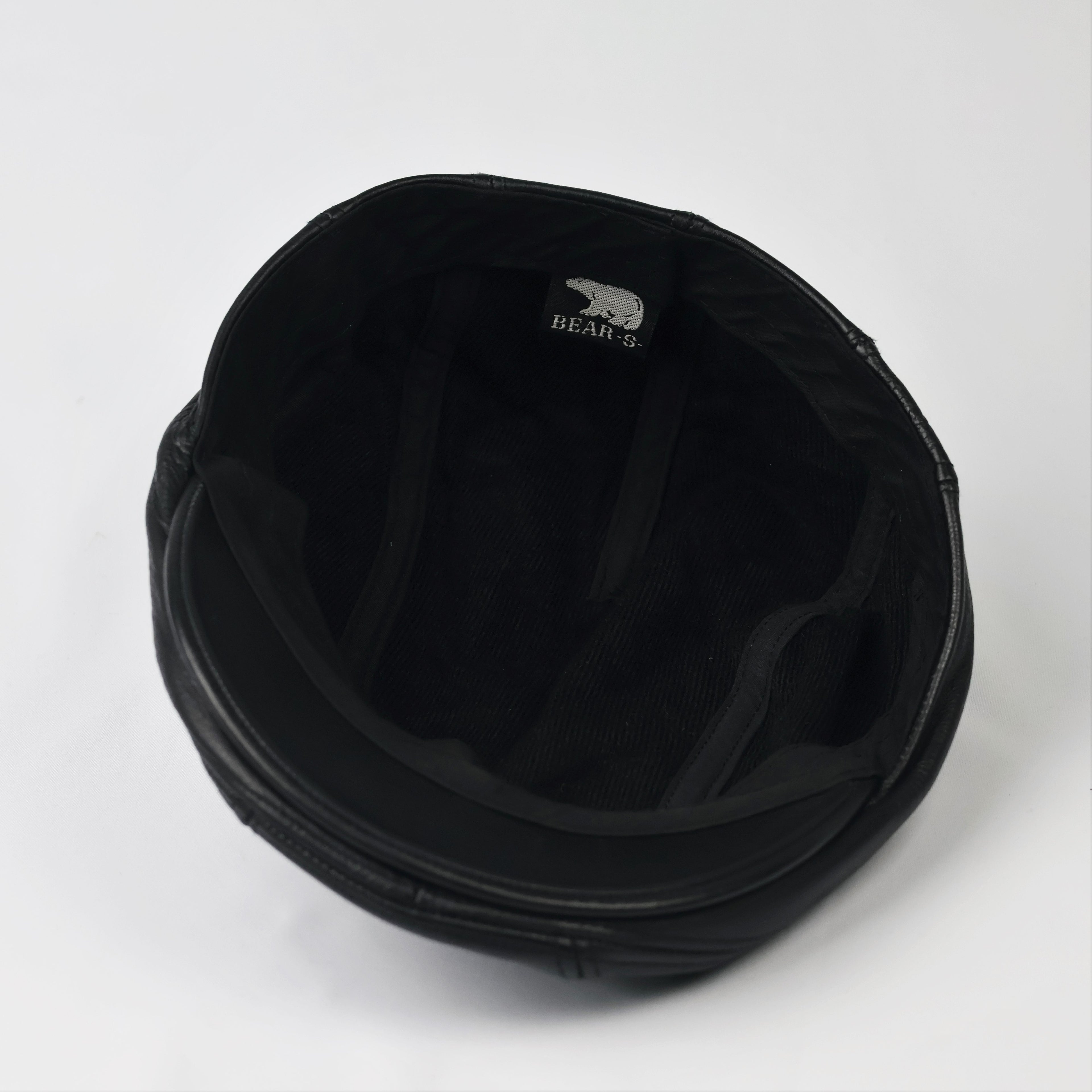 Bear-S Premium Black Genuine Leather Flat Cap - Vintage Ivy Hat