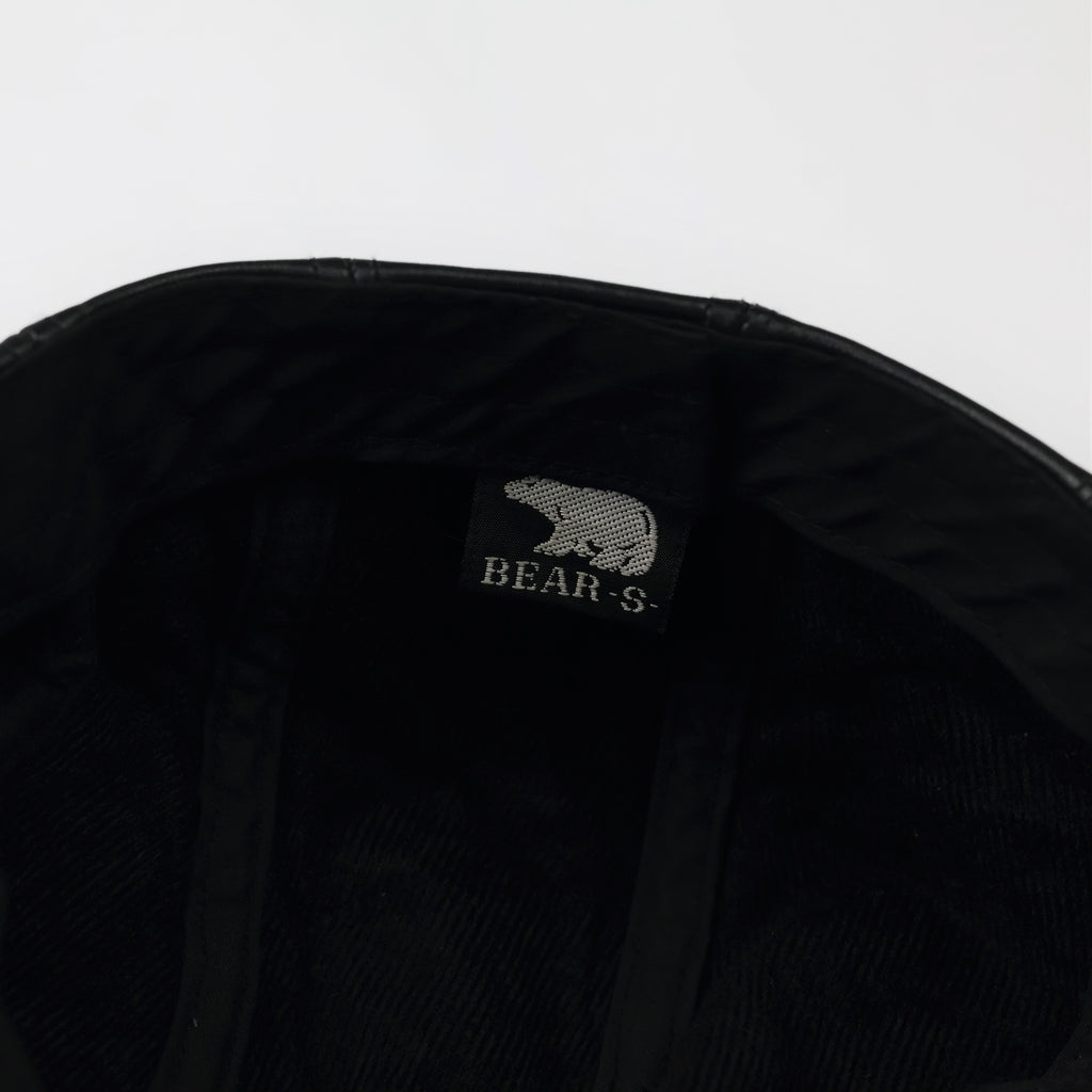 Bear-S Premium Black Genuine Leather Flat Cap - Vintage Ivy Hat
