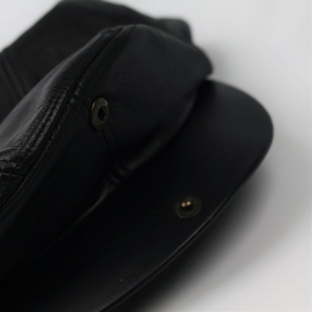Bear-S Premium Black Genuine Leather Flat Cap - Vintage Ivy Hat