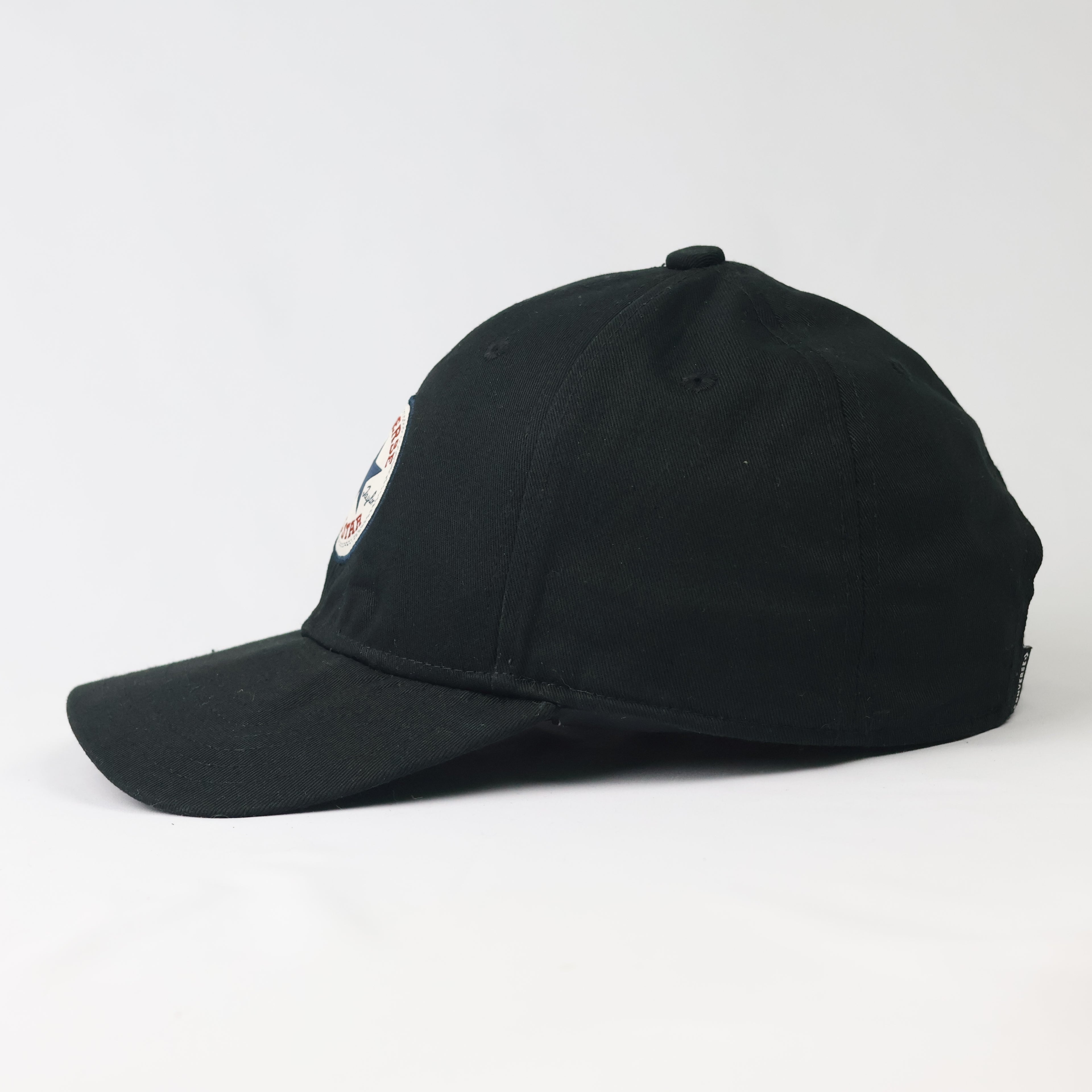 Classic Black Converse Cotton Thrifted Cap with Embroidered Patch
