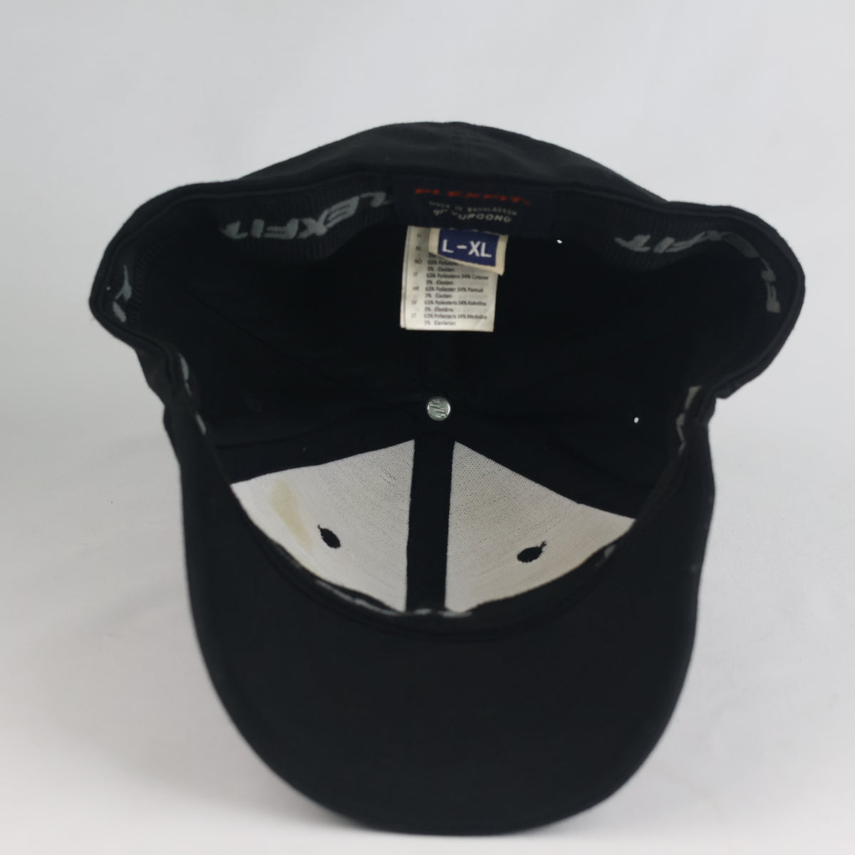 Thrifted  Flexfit Yupoong Black Stretch-Fit Cap (Size 58–60 cm) | 10865