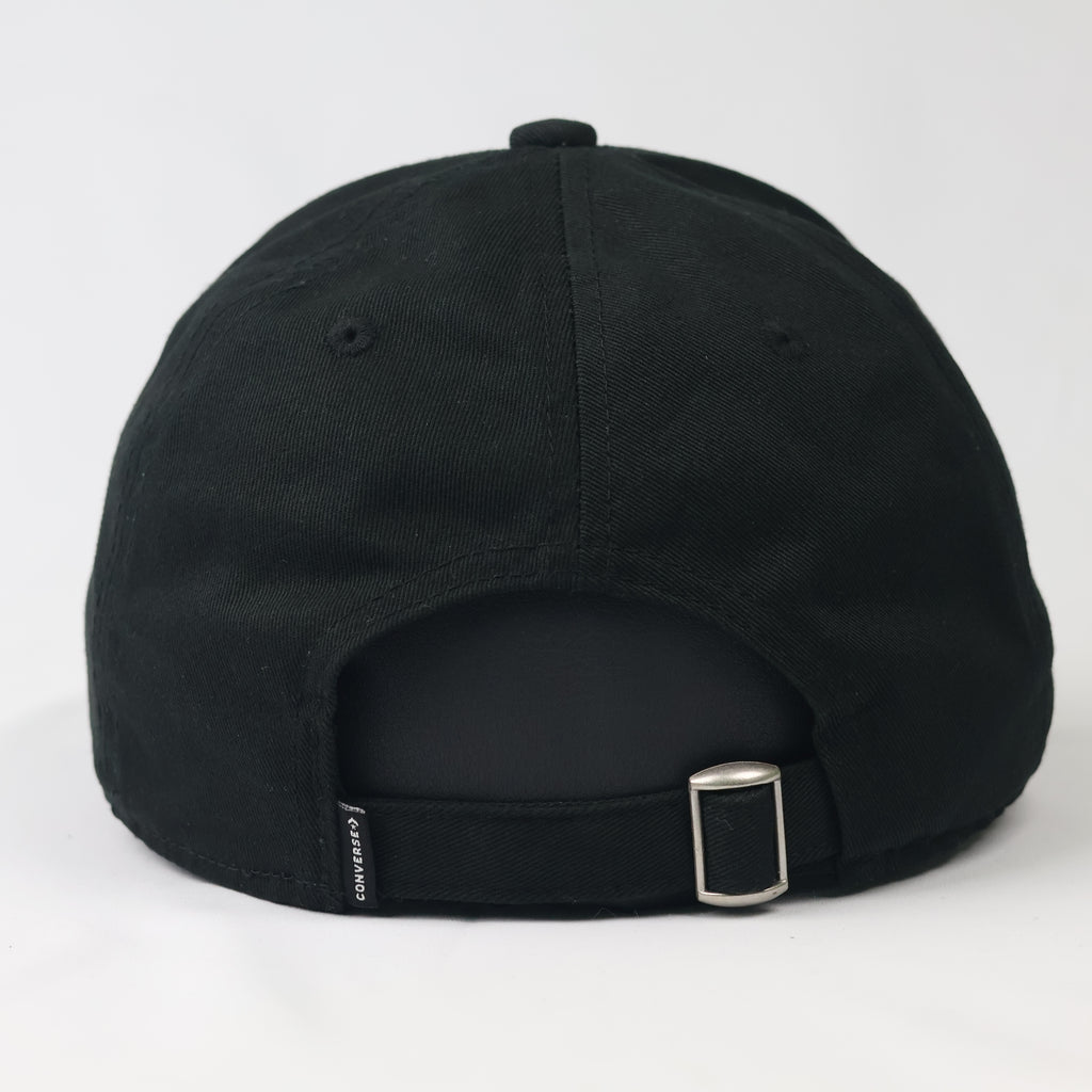 Classic Black Converse Cotton Thrifted Cap with Embroidered Patch
