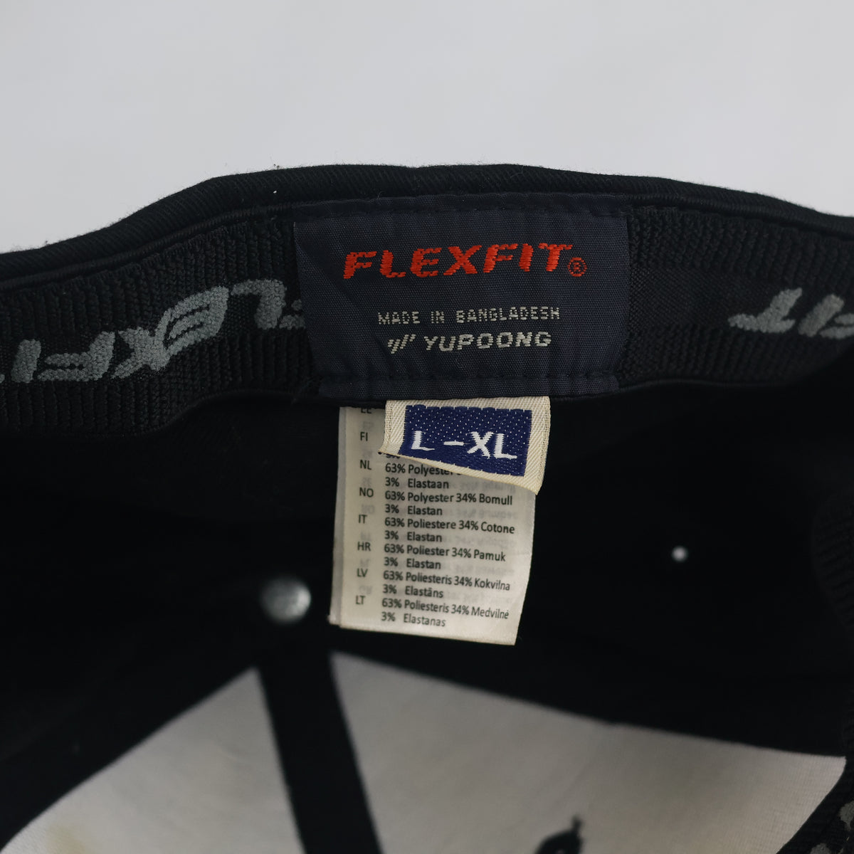 Thrifted  Flexfit Yupoong Black Stretch-Fit Cap (Size 58–60 cm) | 10865