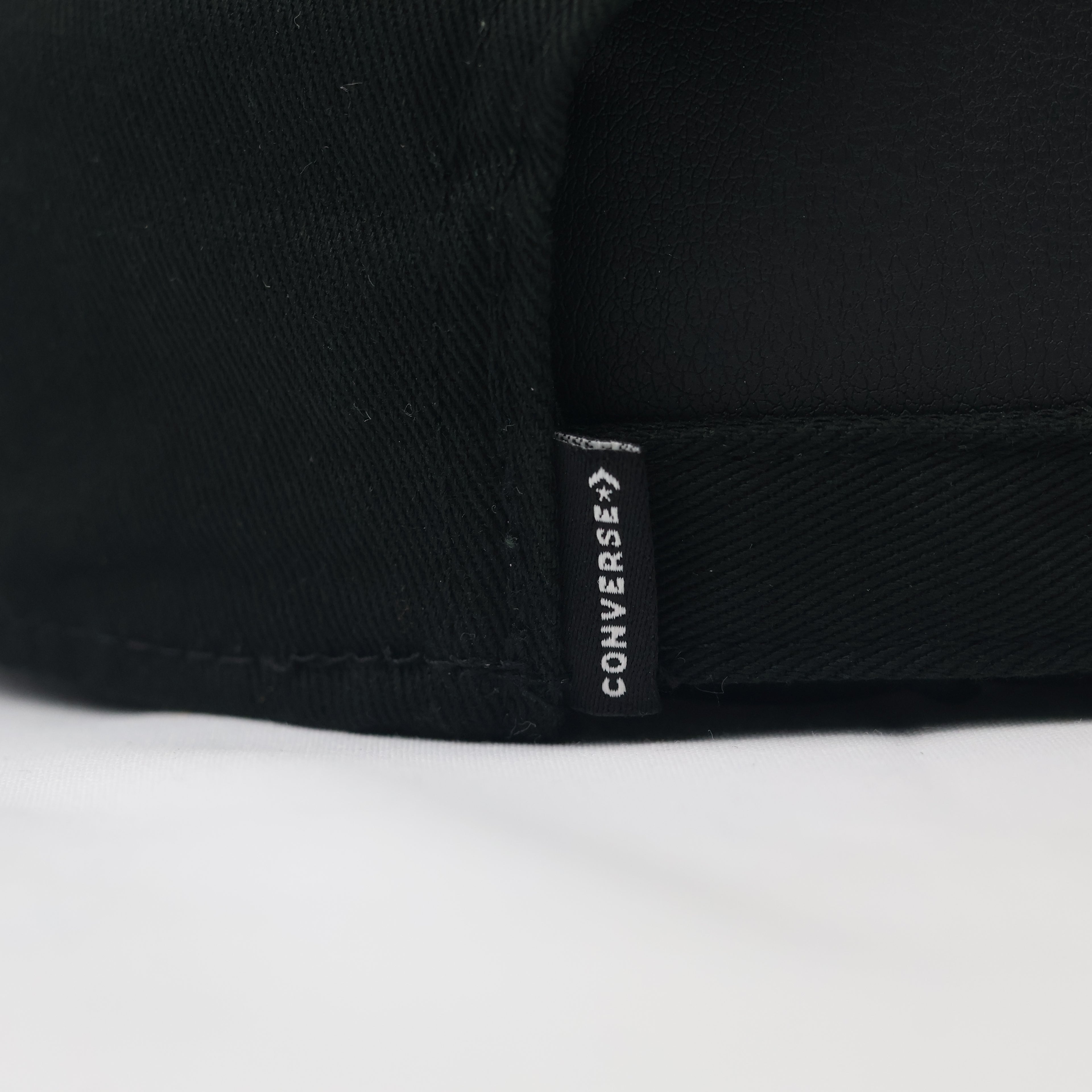 Classic Black Converse Cotton Thrifted Cap with Embroidered Patch