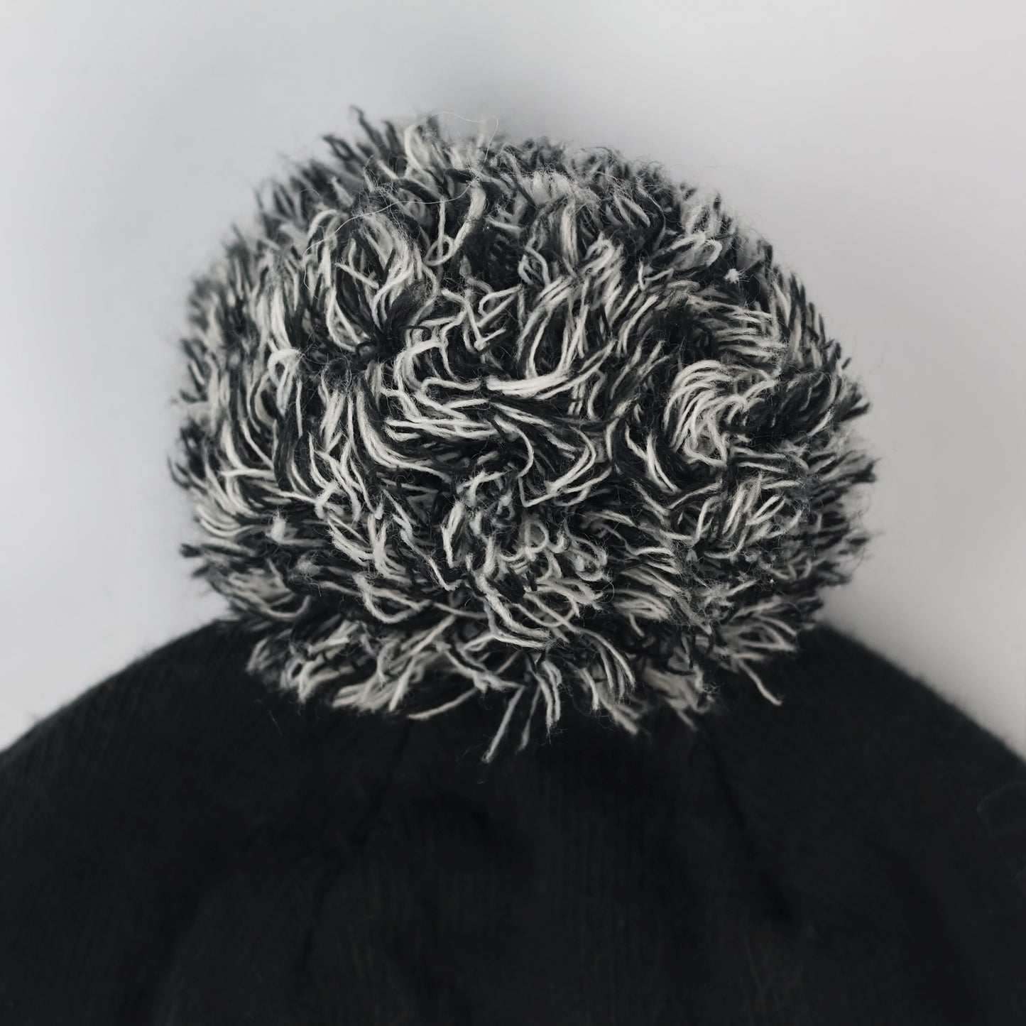 Under Armour Youth Black and white Pom Thrifted Beanie - ColdGear Winter Hat