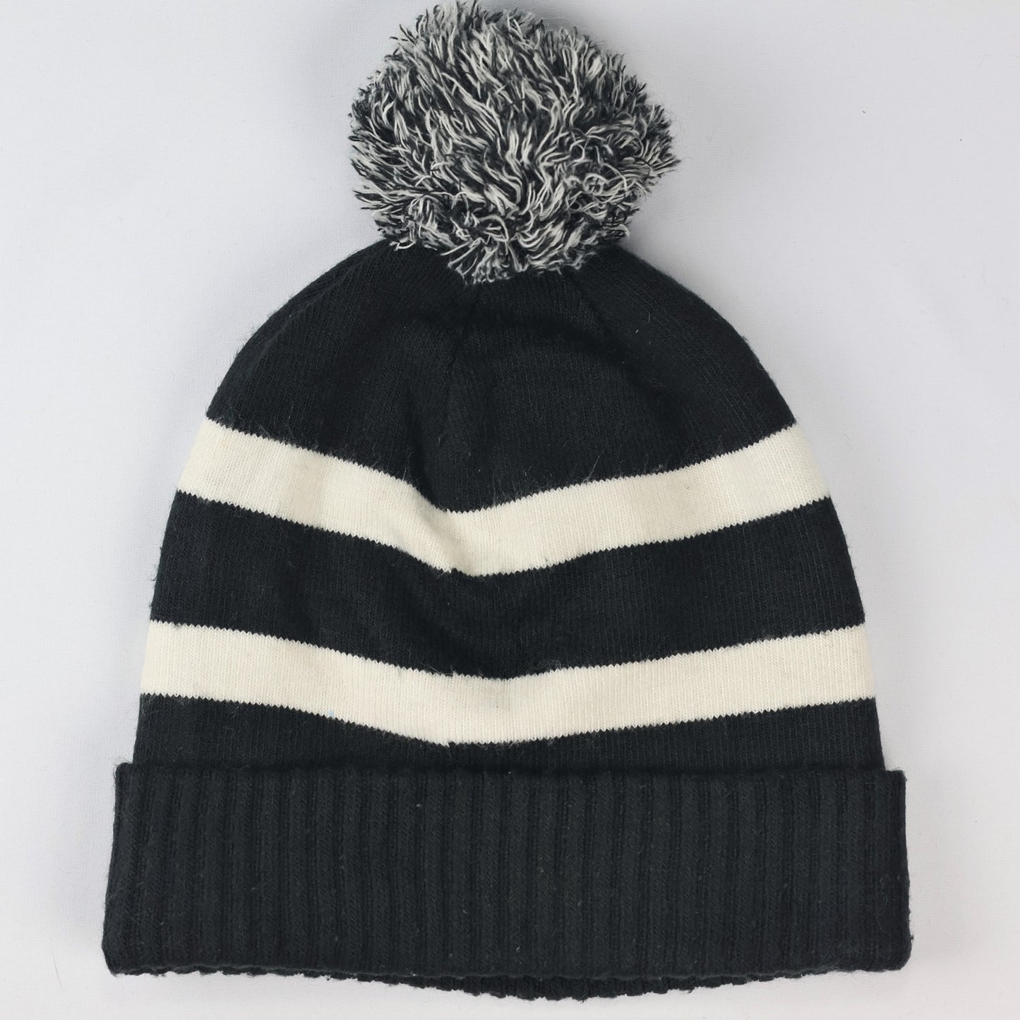 Under Armour Youth Black and white Pom Thrifted Beanie - ColdGear Winter Hat