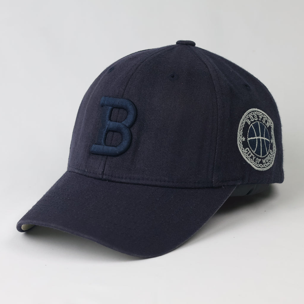 Boston "City of World" Navy Thrifted Basketball Cap - Small/Medium 56-57cm