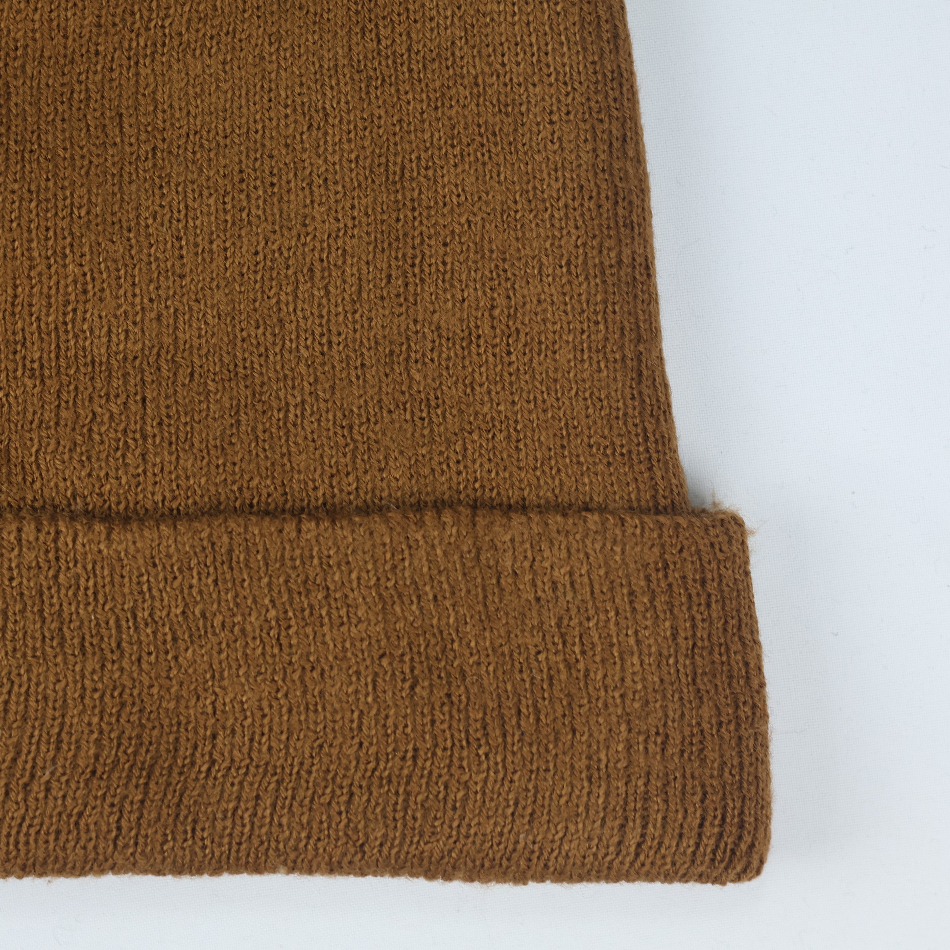 Authentic Carhartt Brown Cuffed Thrifted Beanie - Warm Winter Workwear Hat