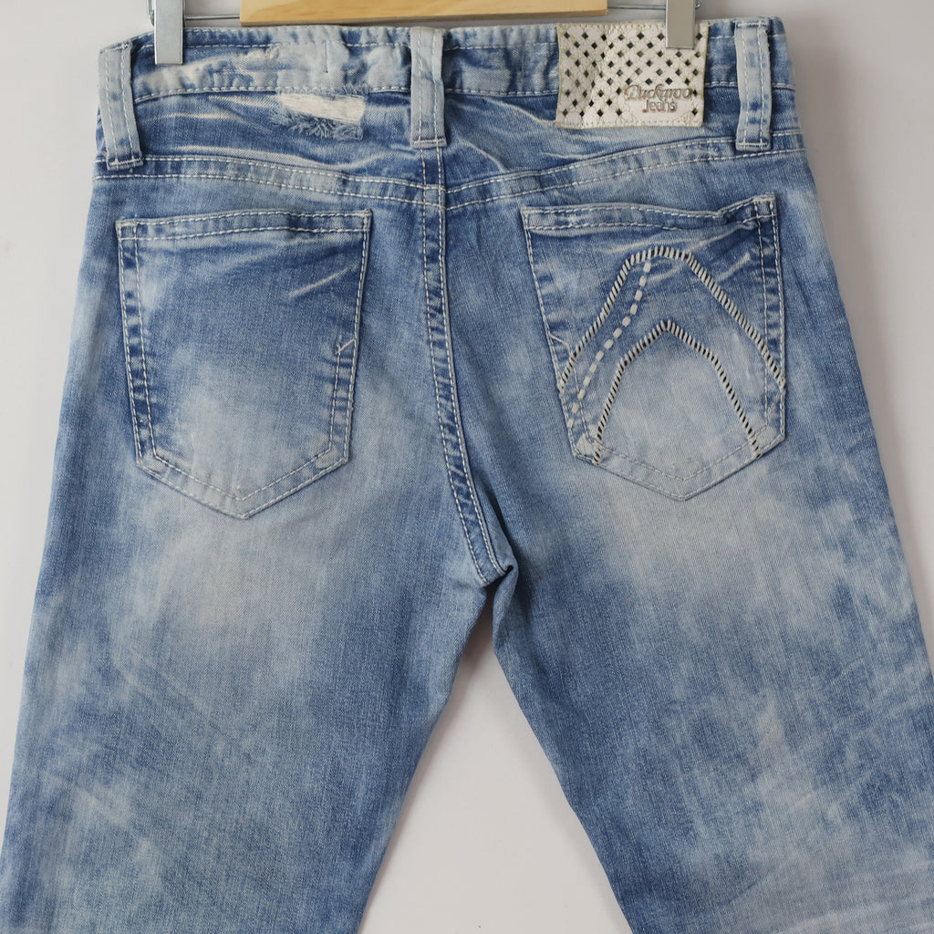 Thrifted Men's Buckaroo Jeans Distressed Light Blue Denim Waist: 32-33/ J1081