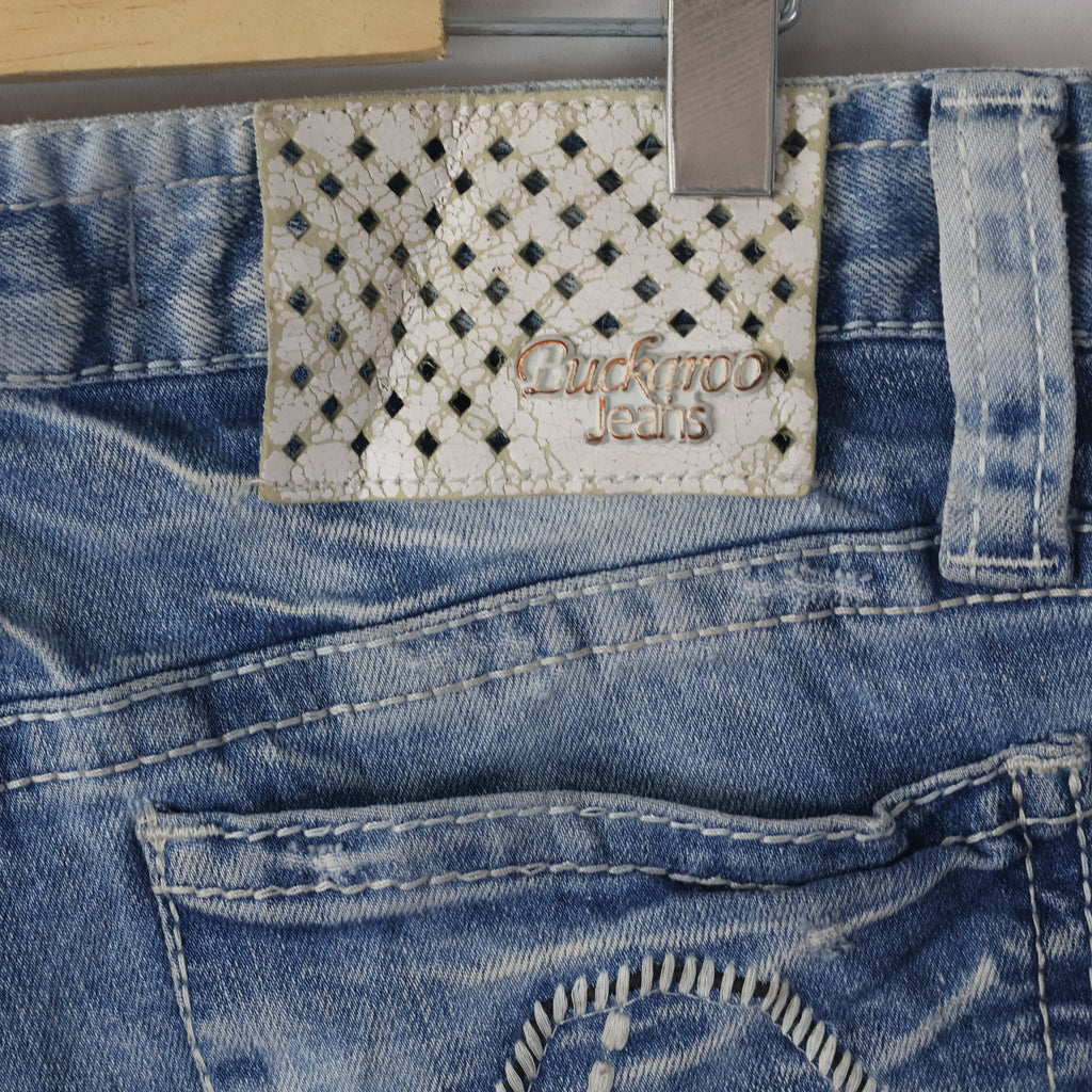 Thrifted Men's Buckaroo Jeans Distressed Light Blue Denim Waist: 32-33/ J1081