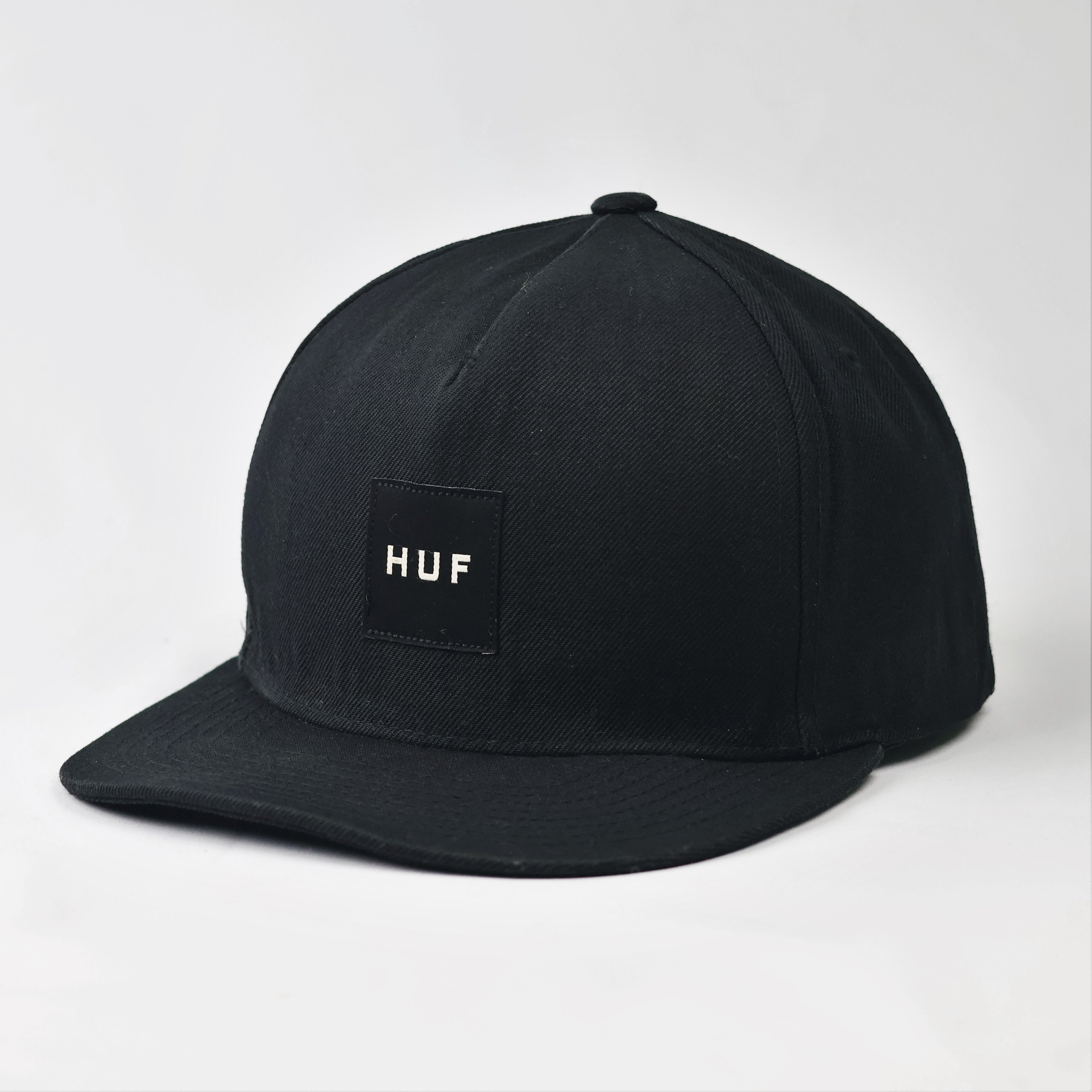 HUF Worldwide Box Logo Thrifted Snapback Hat - Black Streetwear Cap