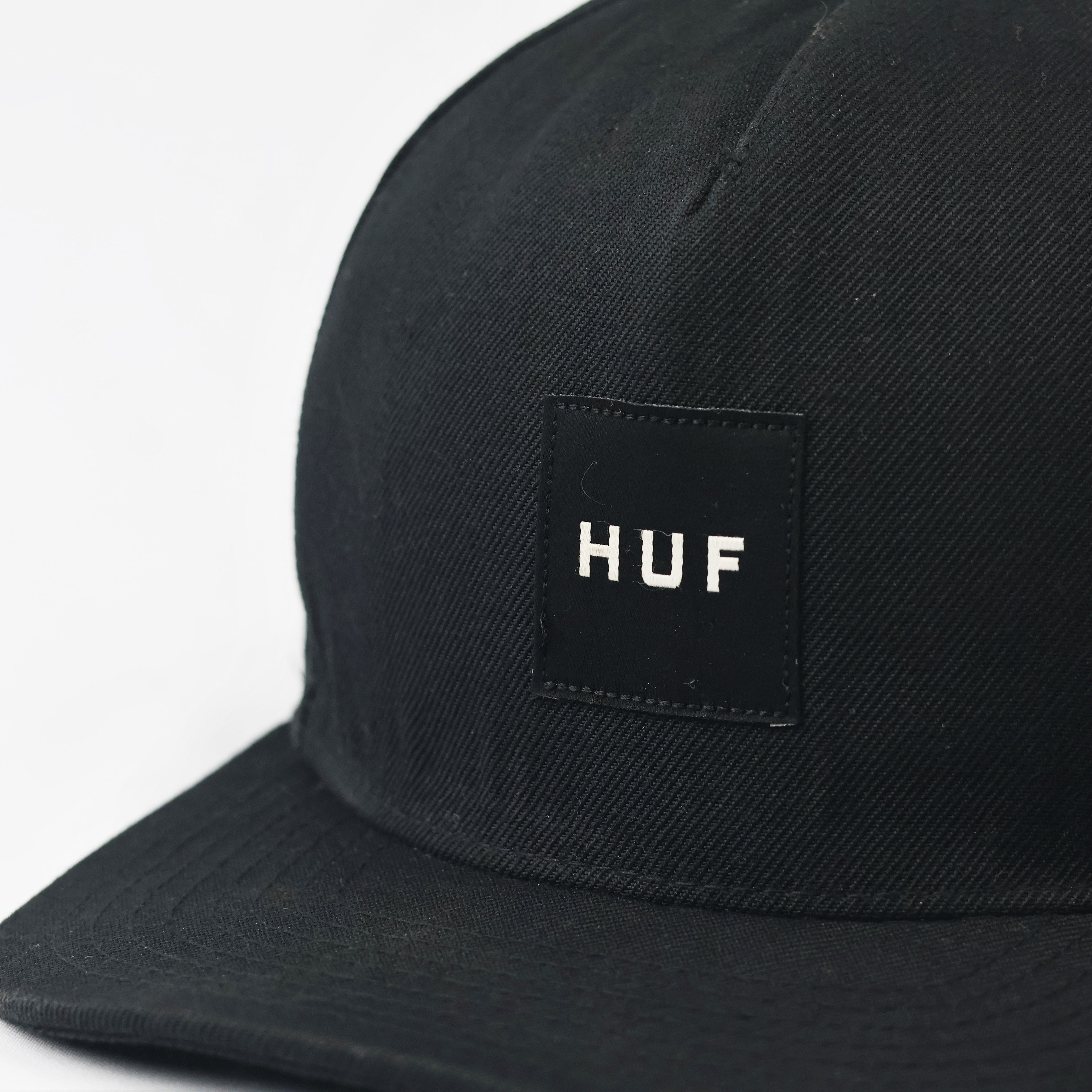 HUF Worldwide Box Logo Thrifted Snapback Hat - Black Streetwear Cap