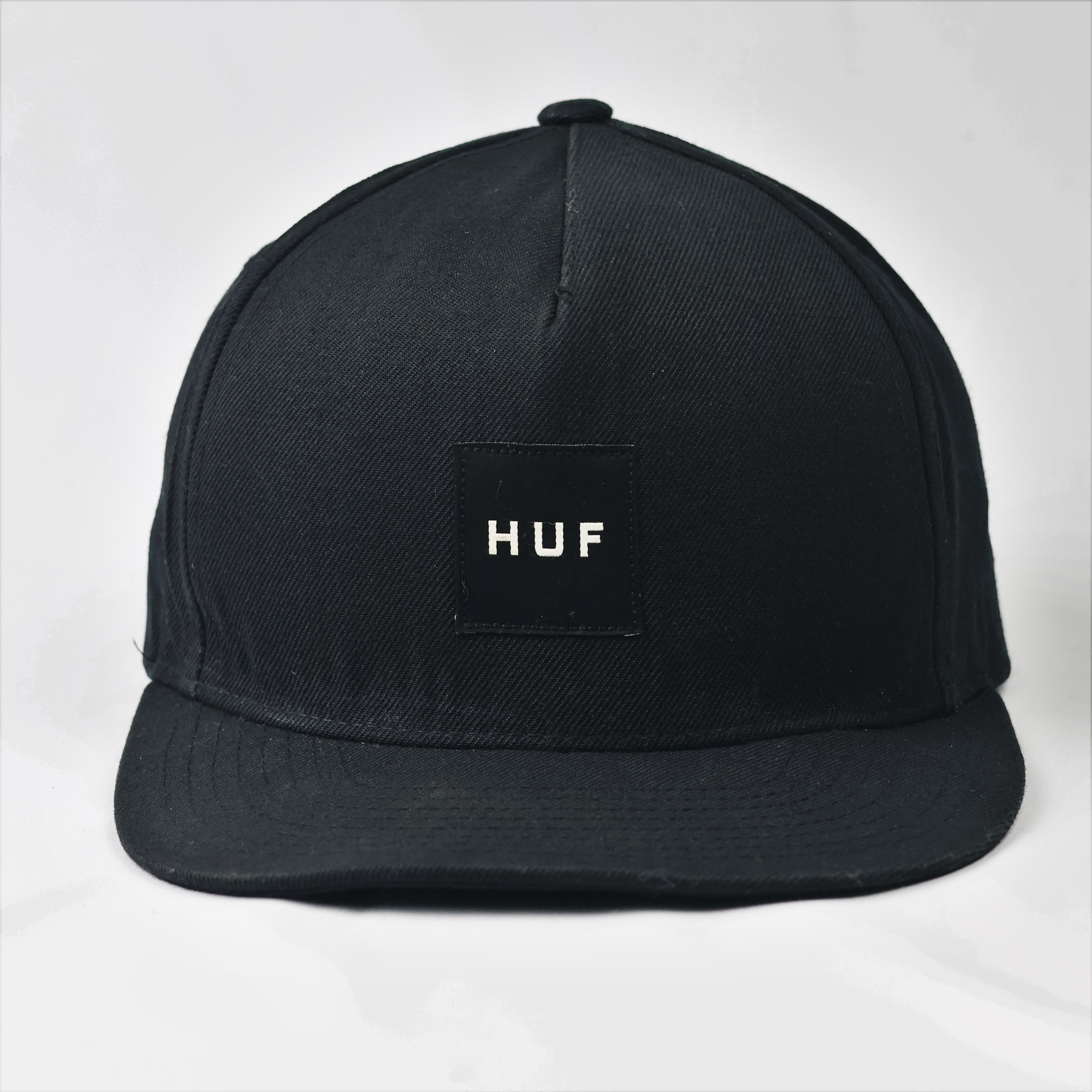 HUF Worldwide Box Logo Thrifted Snapback Hat - Black Streetwear Cap