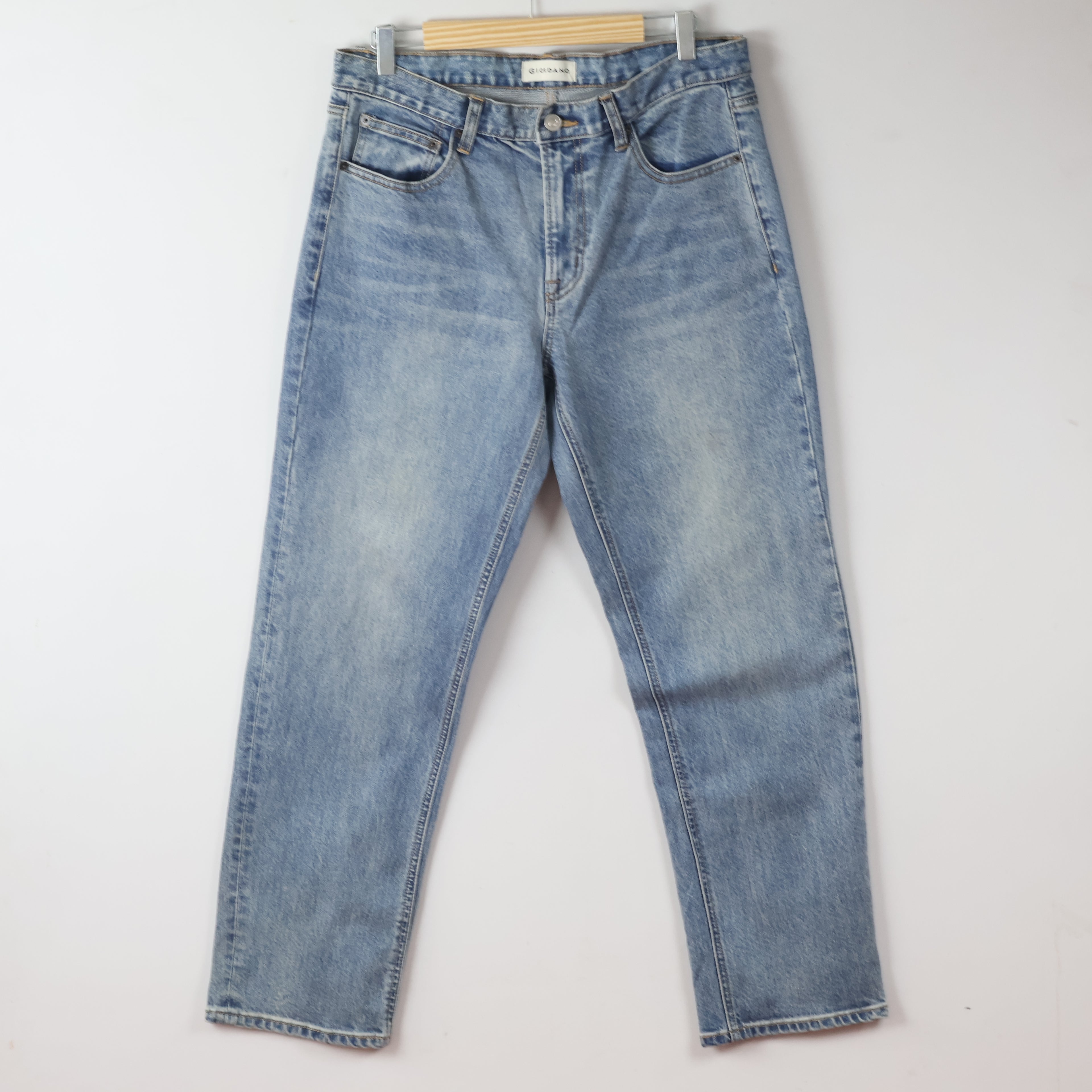Thrifted Men's Giordano Washed Denim Trousers Waist: 32-33/ J1083