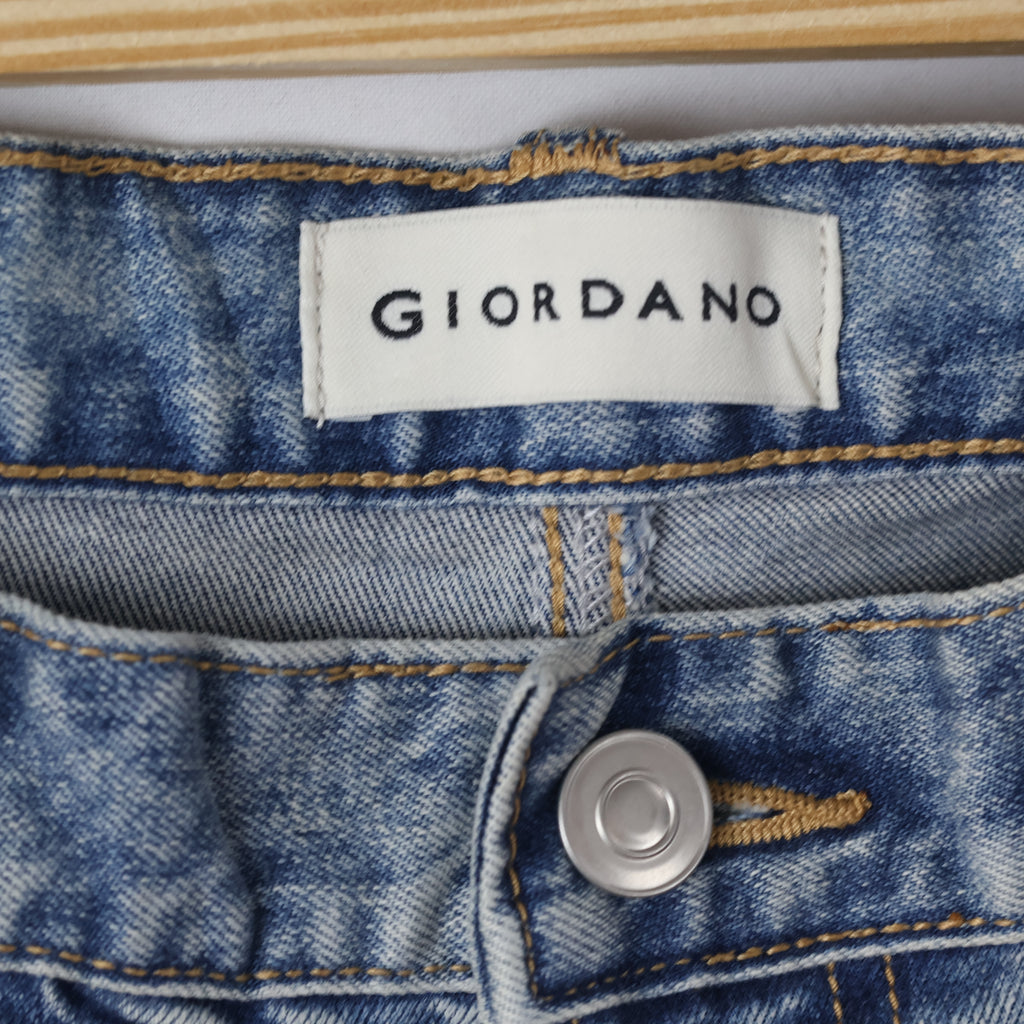 Thrifted Men's Giordano Washed Denim Trousers Waist: 32-33/ J1083
