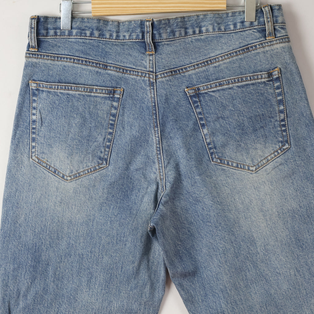 Thrifted Men's Giordano Washed Denim Trousers Waist: 32-33/ J1083