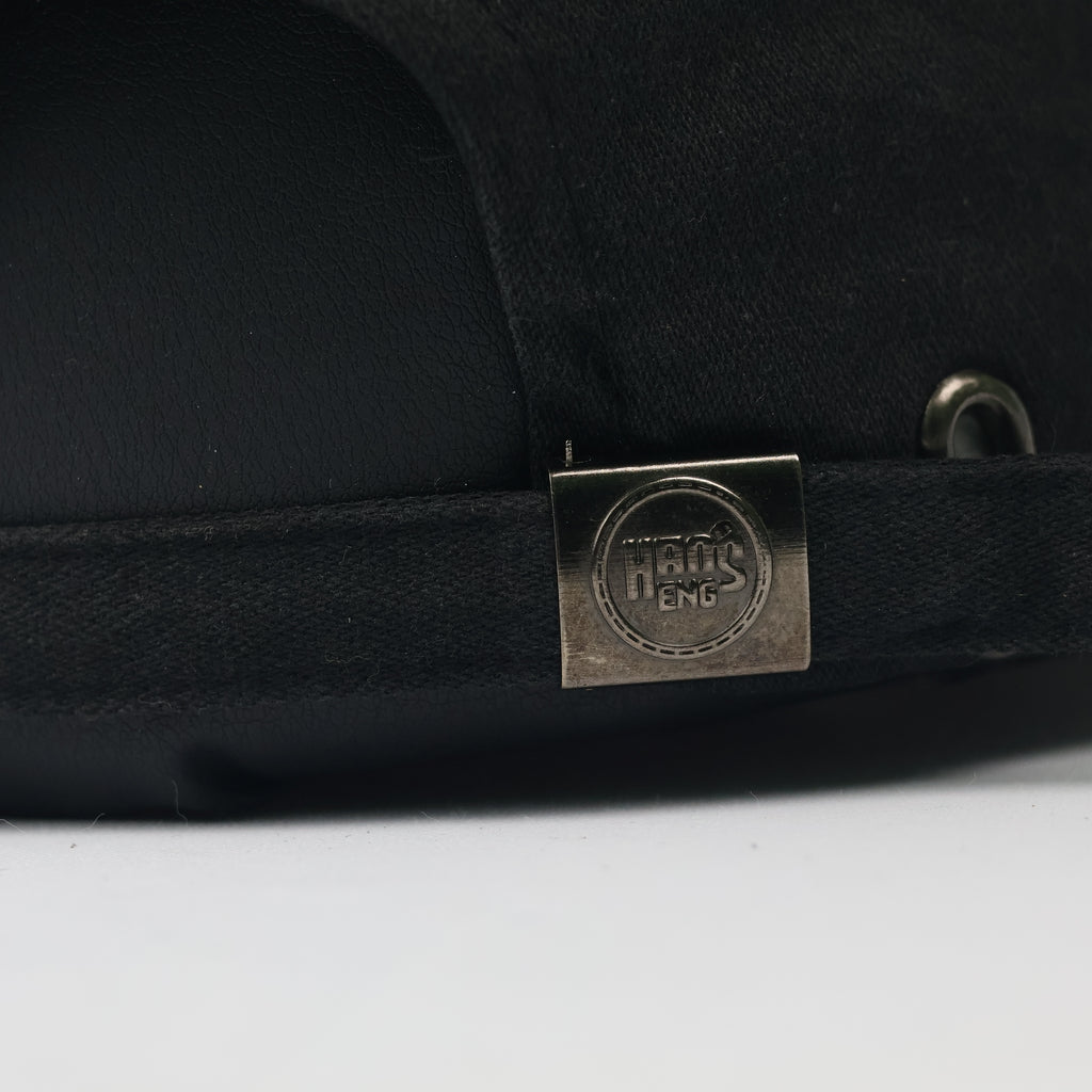 Minimalist Black "New York" Dad Thrifted Hat with USA Flag Detail