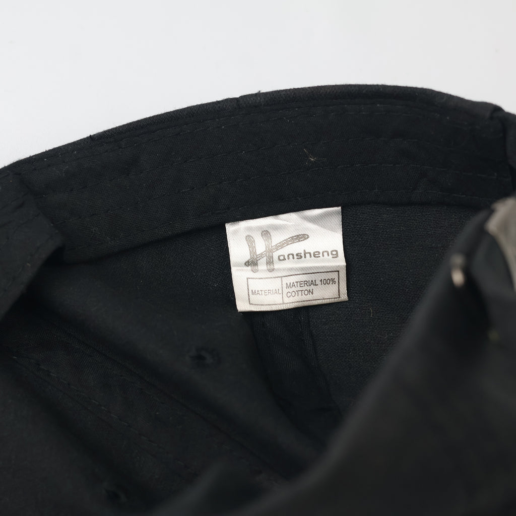 Minimalist Black "New York" Dad Thrifted Hat with USA Flag Detail