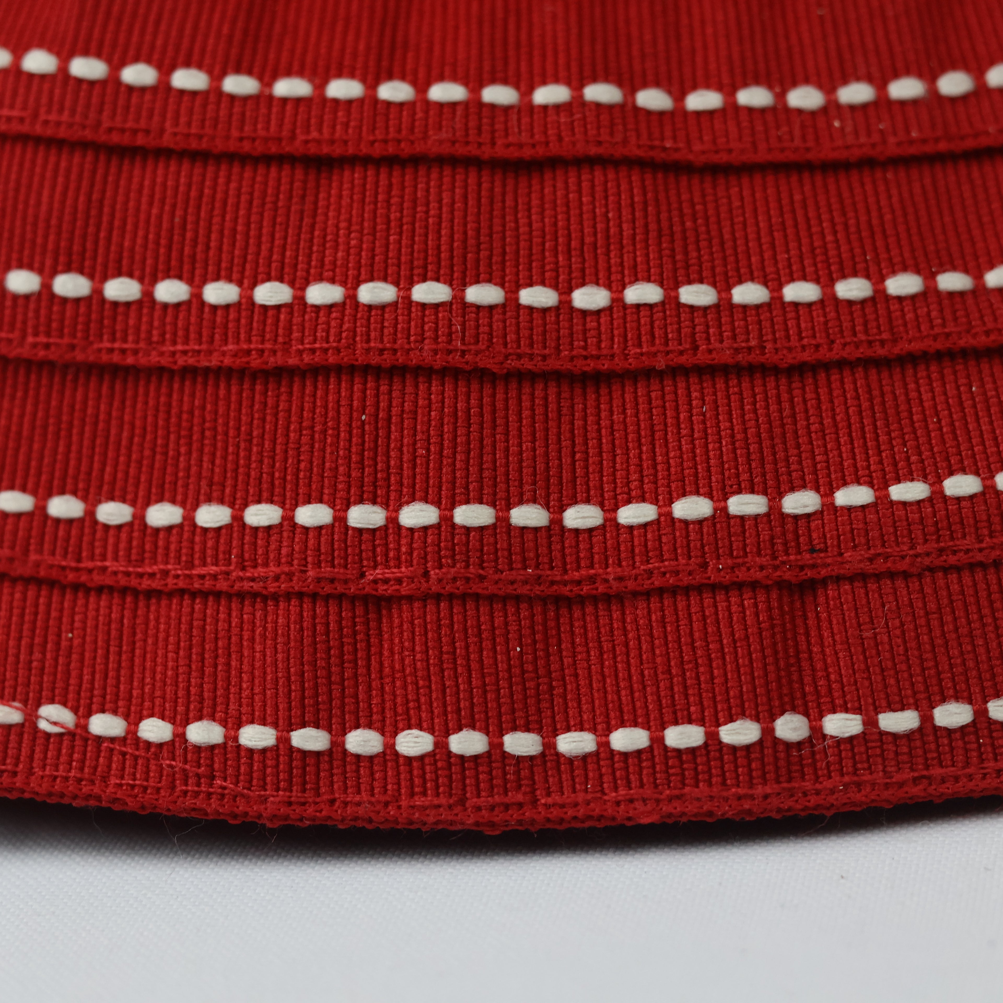 Vintage Red Ribbed Bucket Hat - One Size 57cm