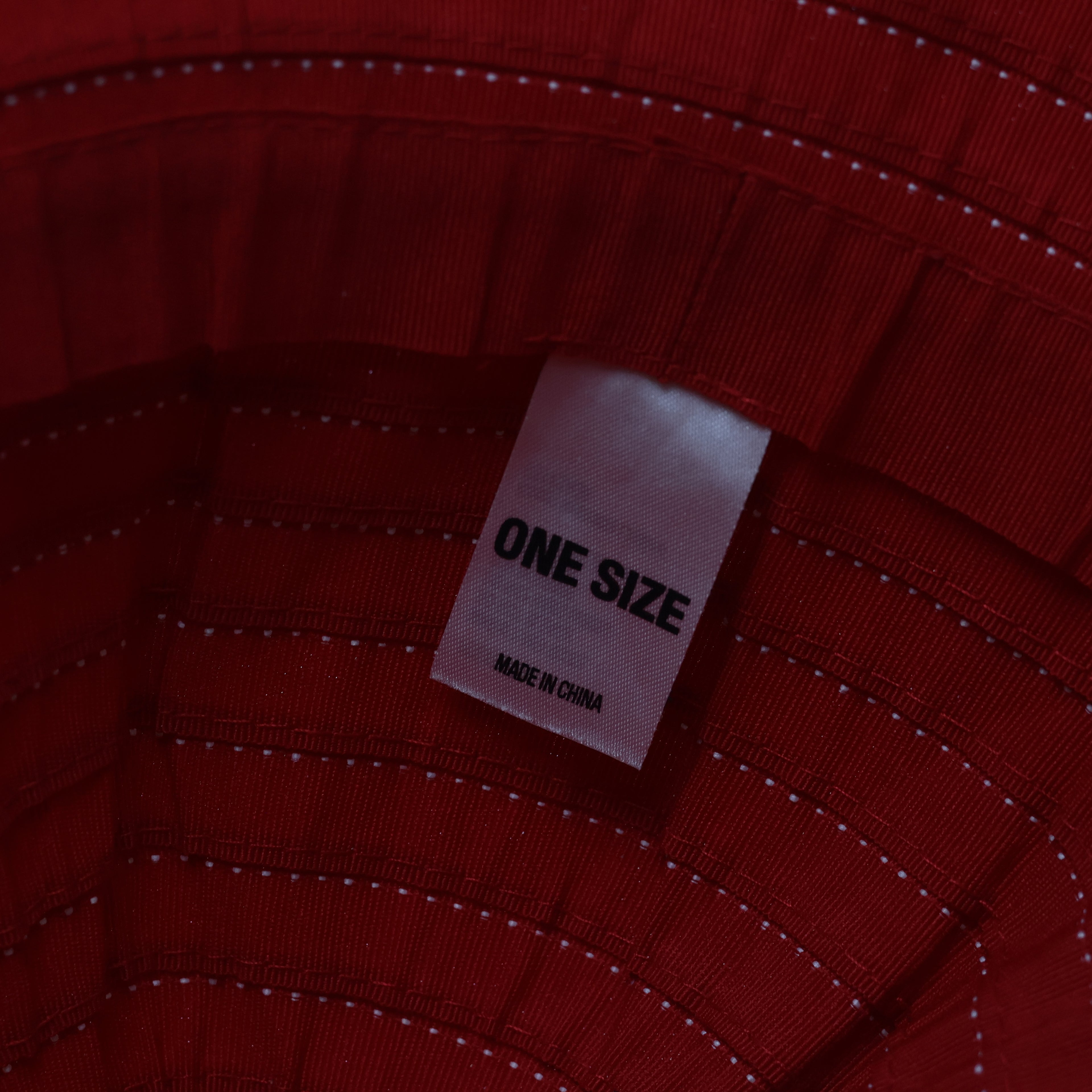Vintage Red Ribbed Bucket Hat - One Size 57cm