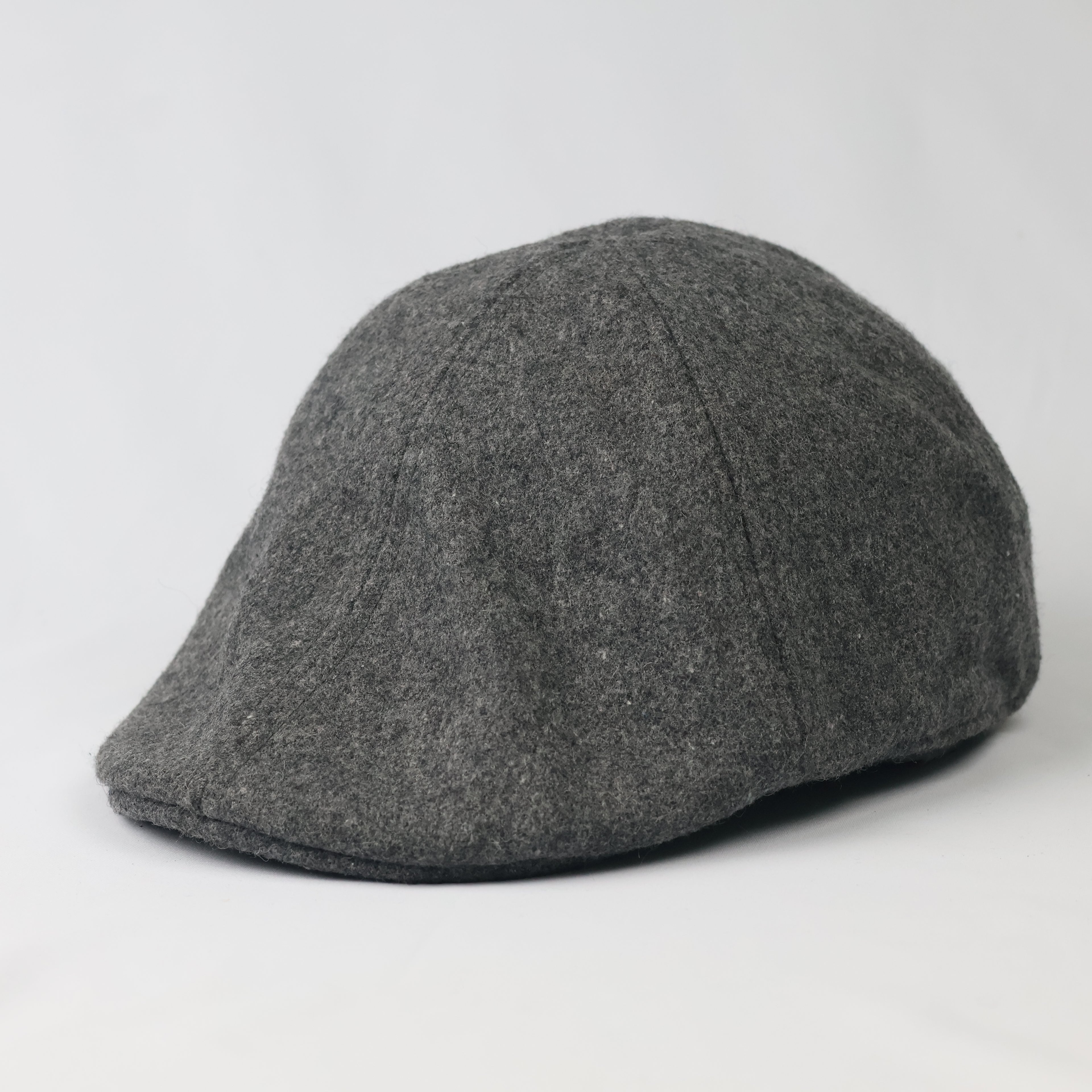 Zara Man Charcoal Grey Wool Blend Flat Thrifted Cap- Woolen
